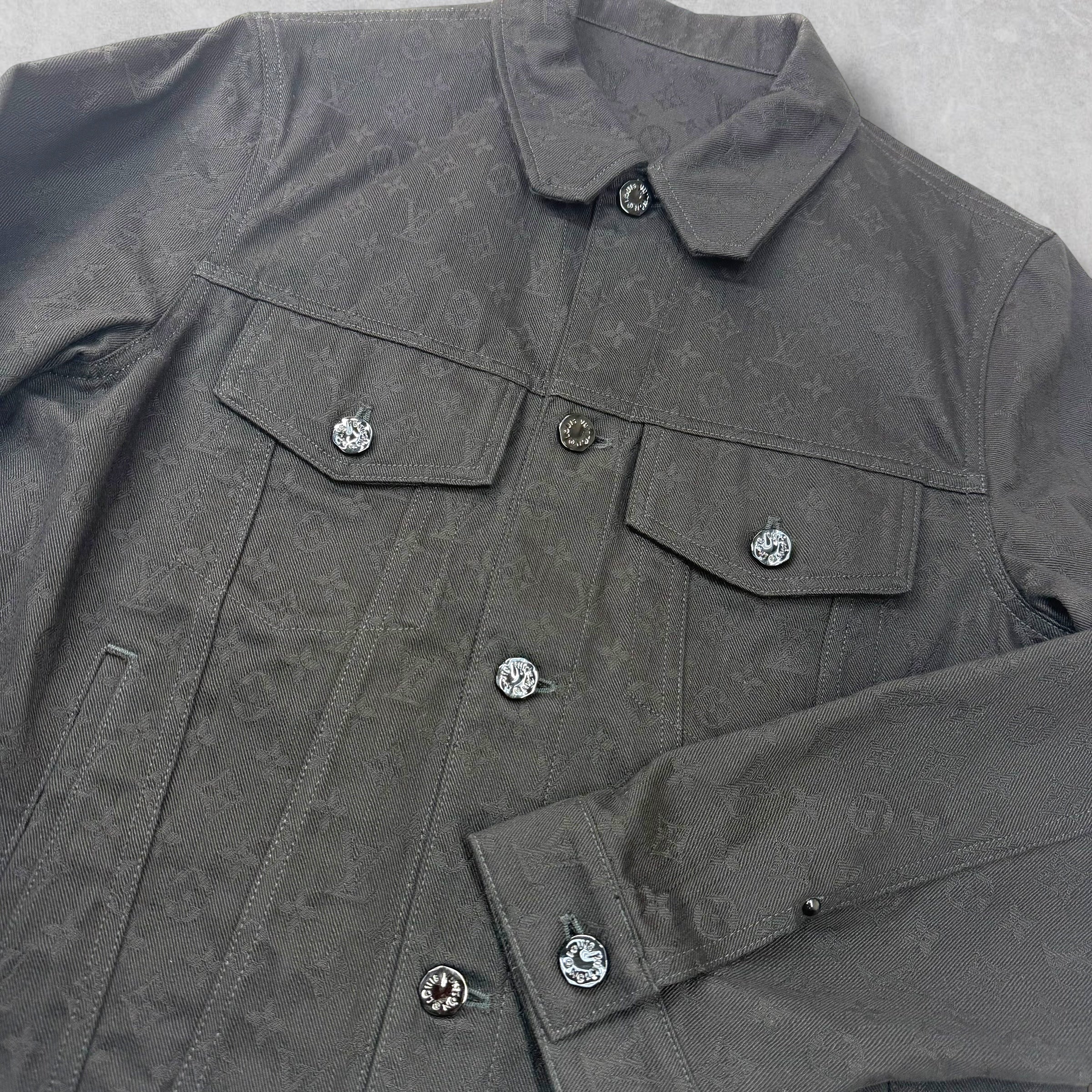 Louis Vuitton Monogram Black Denim Jacket 50 (L)