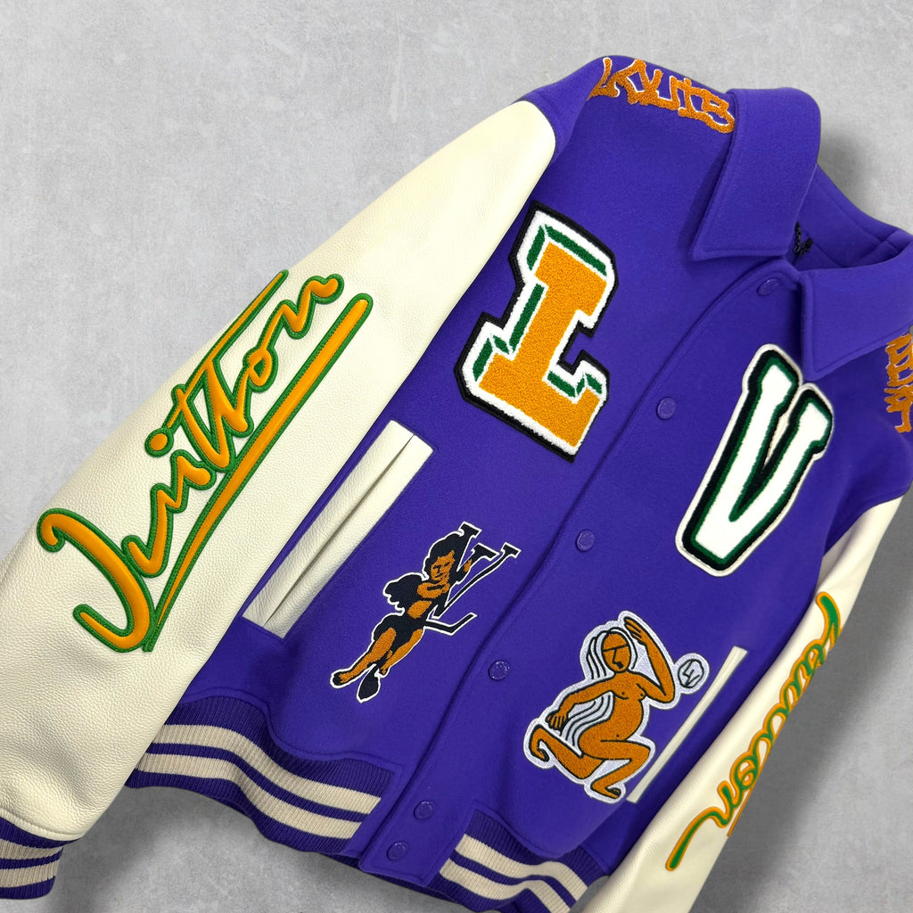 Louis Vuitton Frog Purple Varsity Jacket 50 (L)