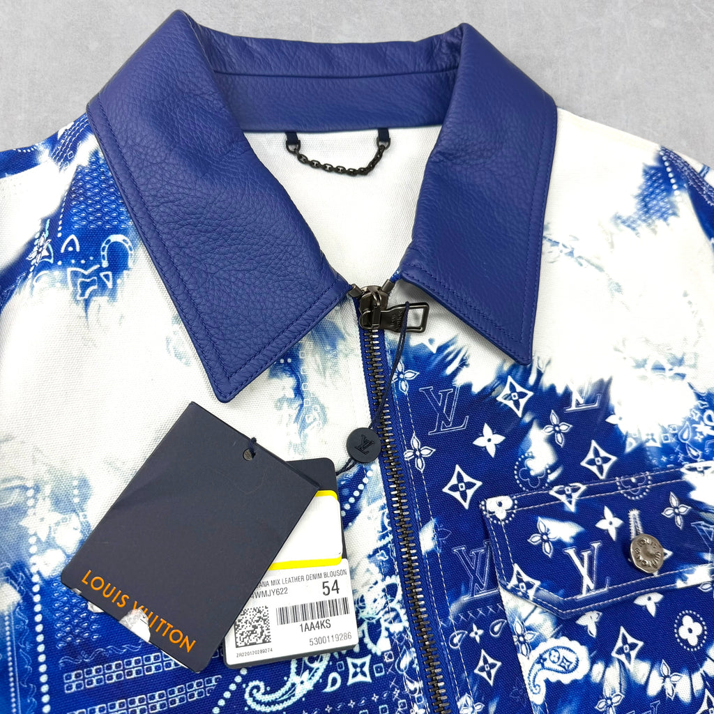 Louis Vuitton Bandana Leather Denim Blouson 54 (XL)