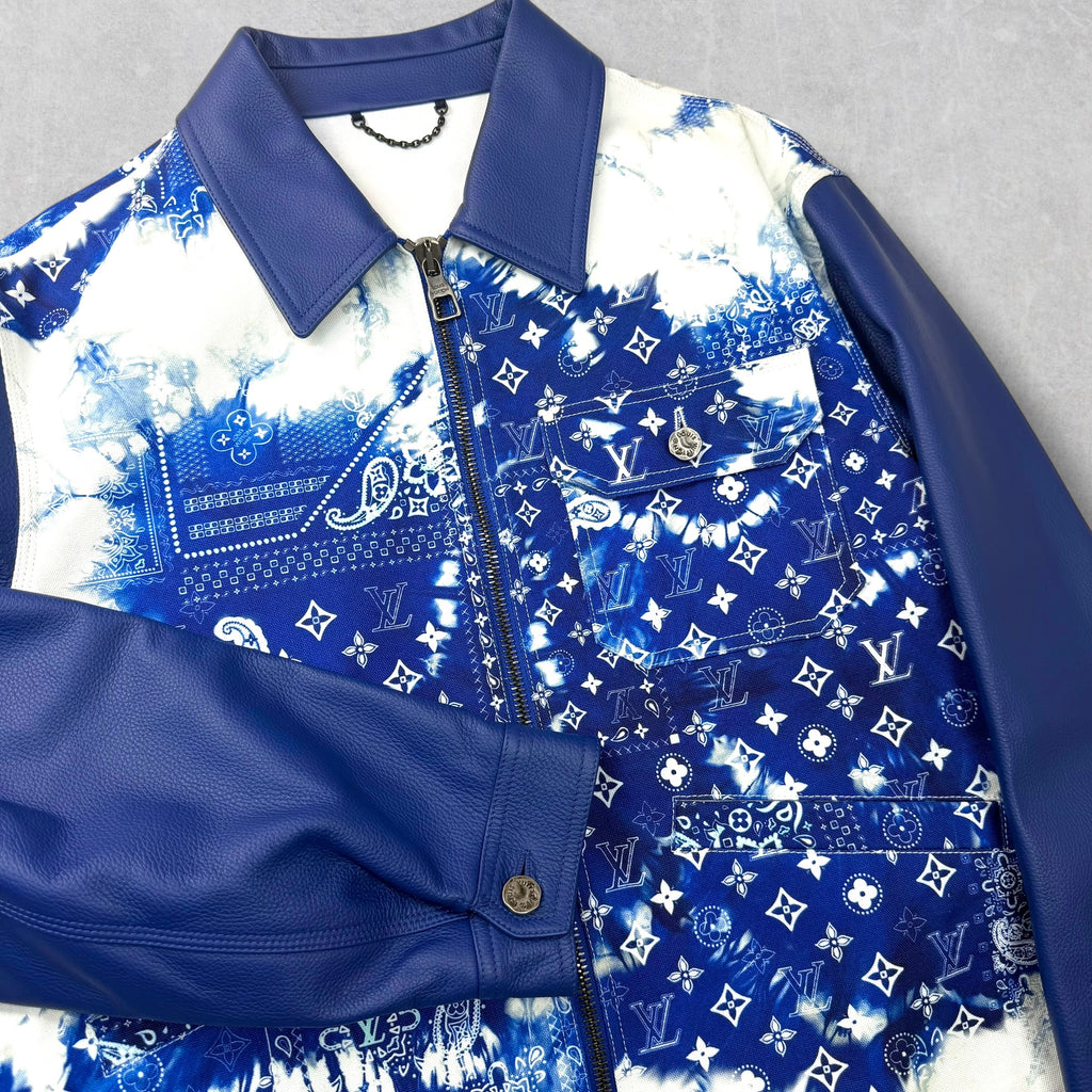 Louis Vuitton Bandana Leather Denim Blouson 50 (L)