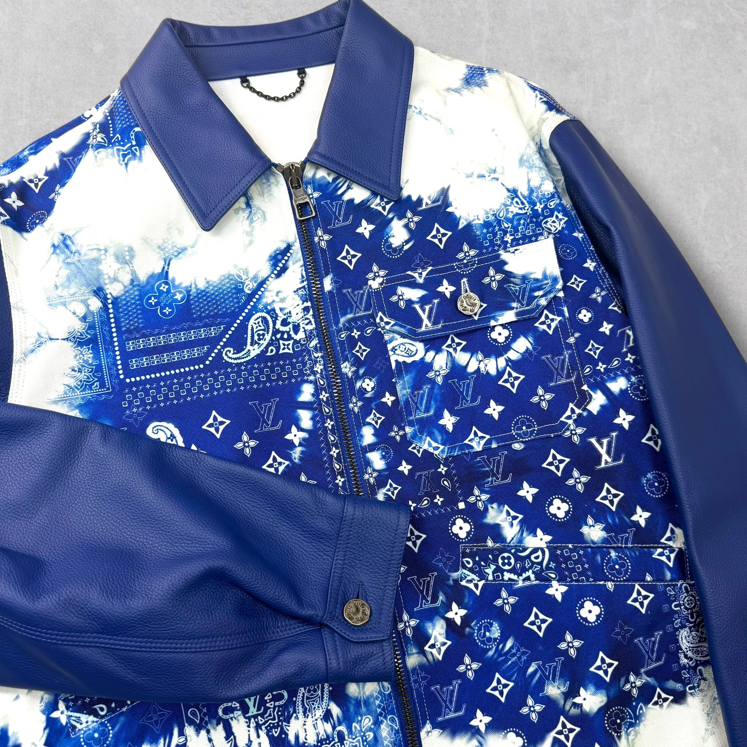 Louis Vuitton Bandana Leather Denim Blouson 50 (L)
