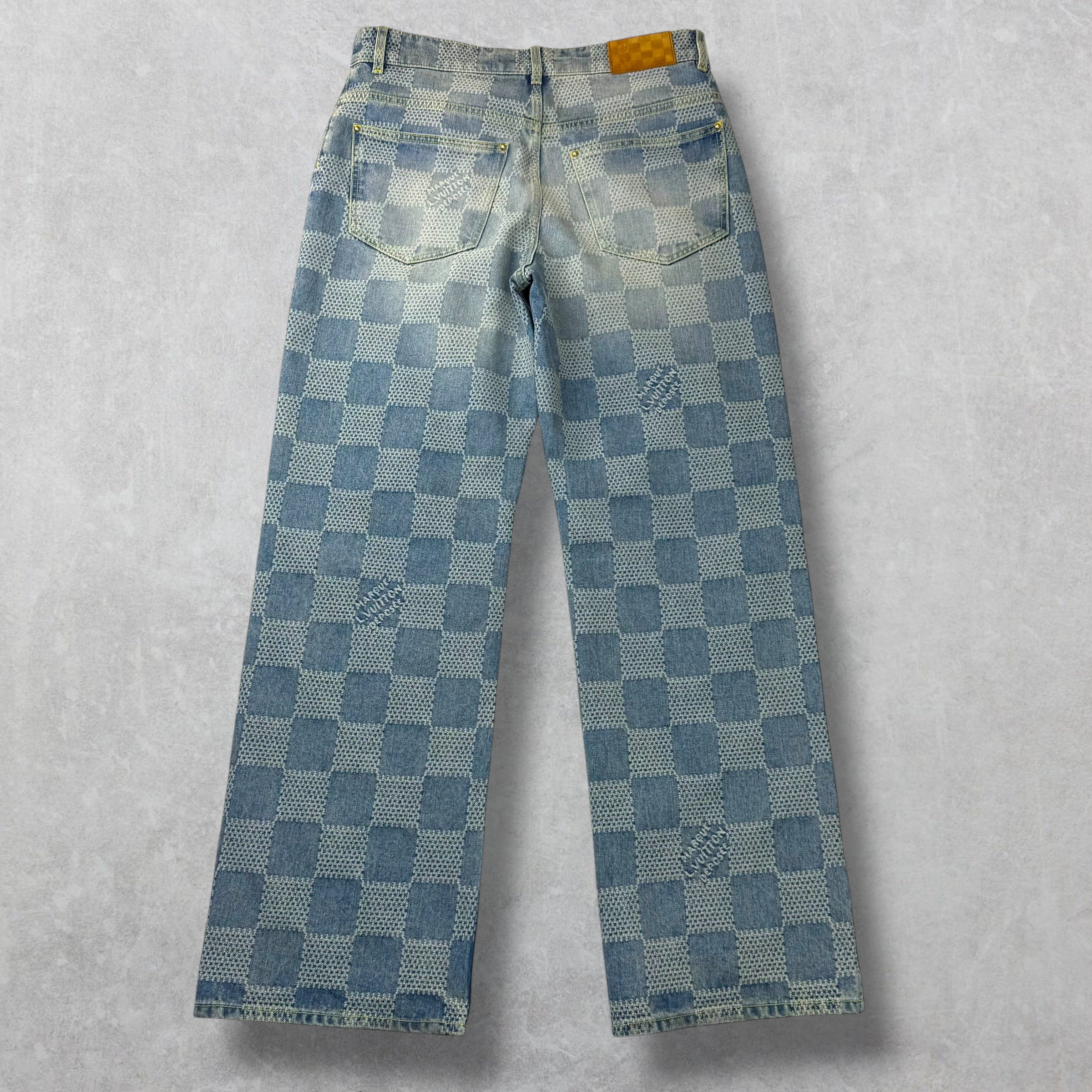 Louis Vuitton Damier Denim Skate Pants 32