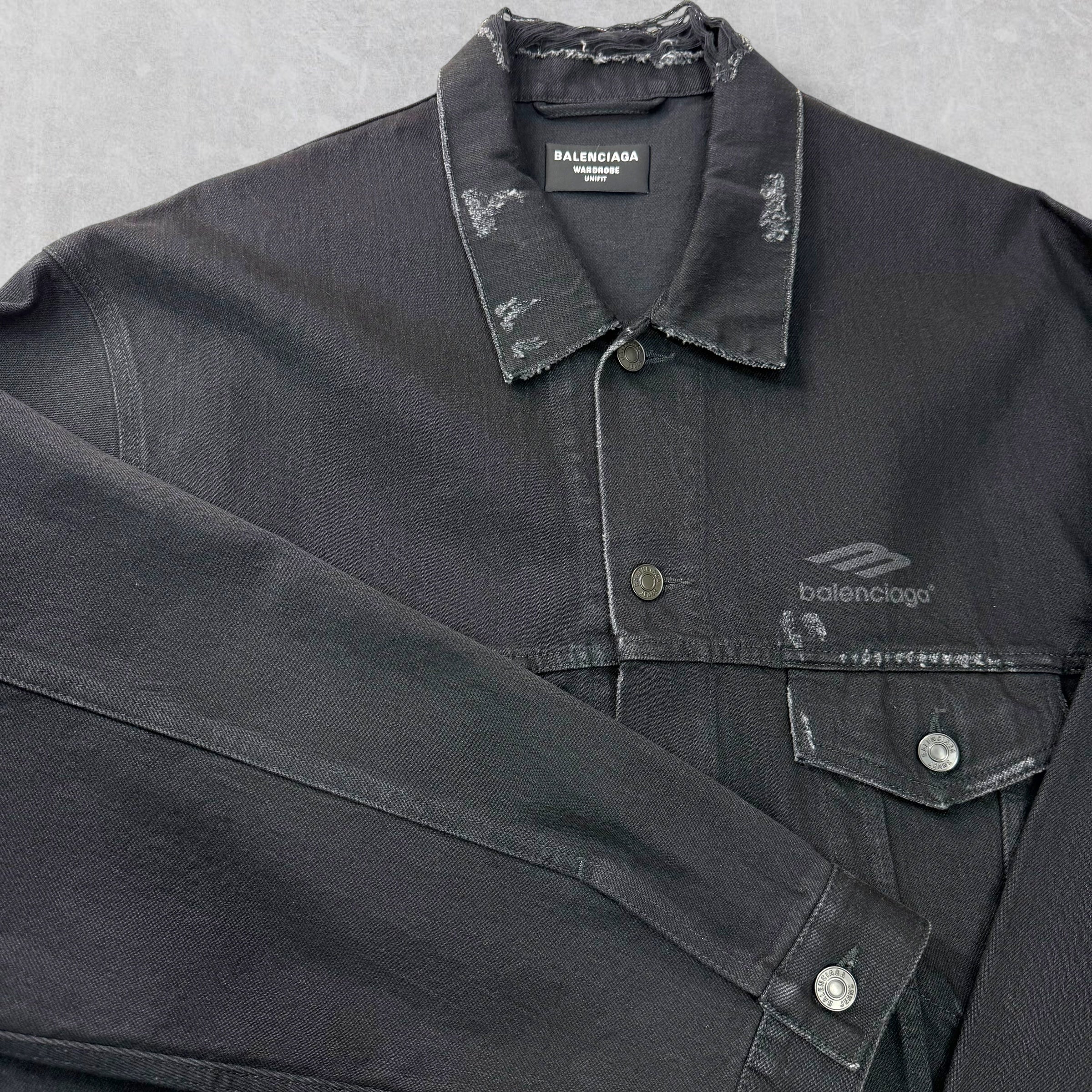 Balenciaga 3B Sports Icon Oversized Denim Jacket L (XL)