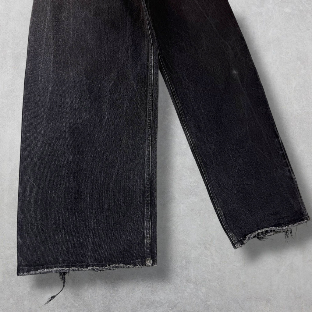Balenciaga Baggy Distressed Hem Black Jeans S (32)