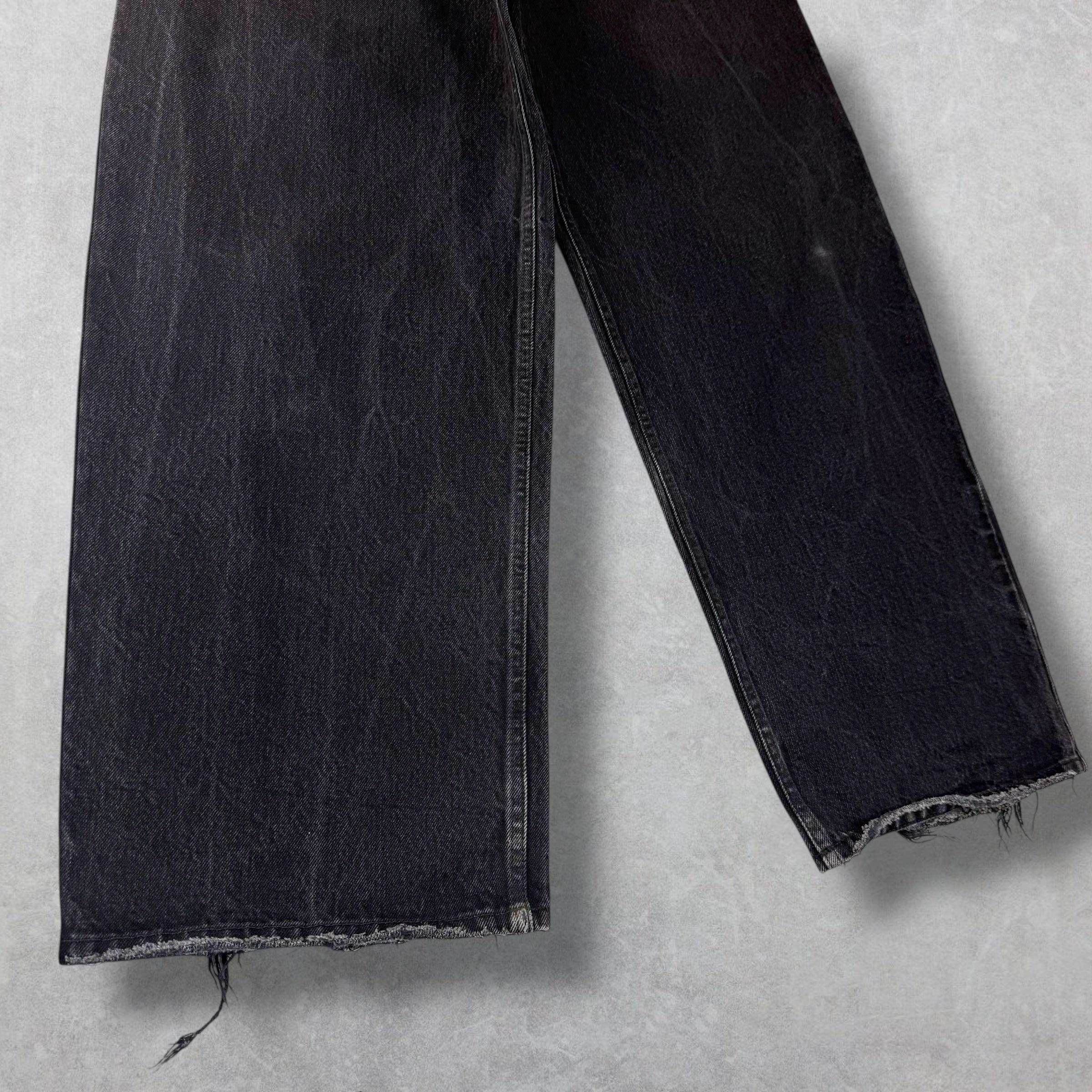 Balenciaga Baggy Distressed Hem Black Jeans S (32)