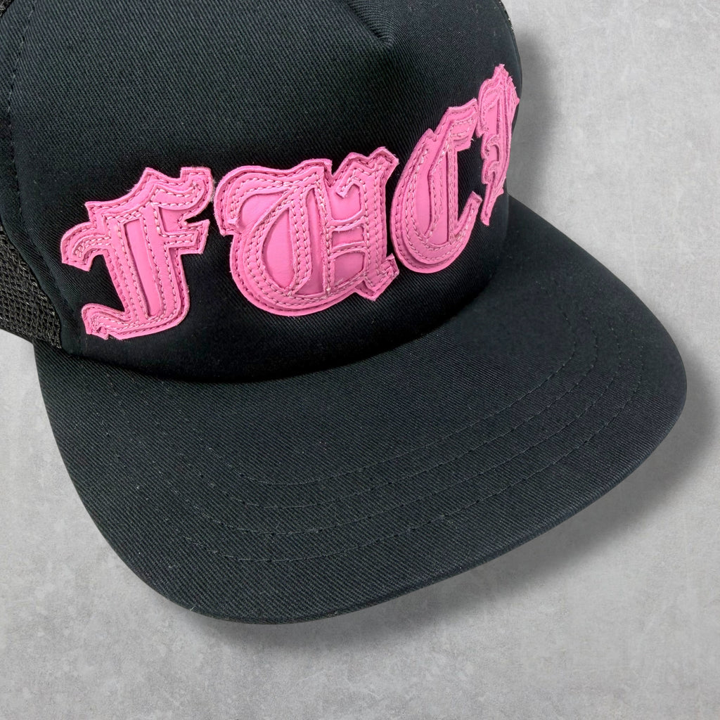 Chrome Hearts Leather Pink Fuck Patch Trucker Hat