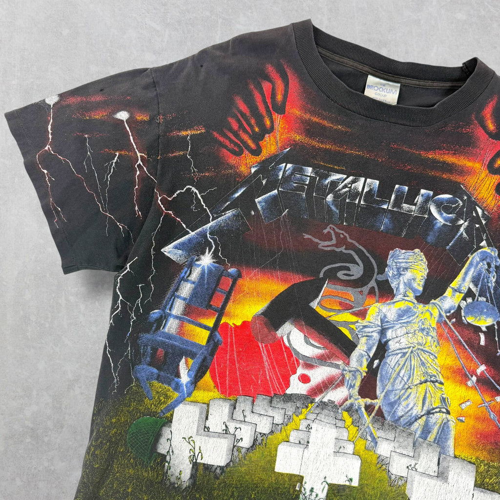 Vintage 1991 Metallica Album Collage All Over Print Tee XL (M)