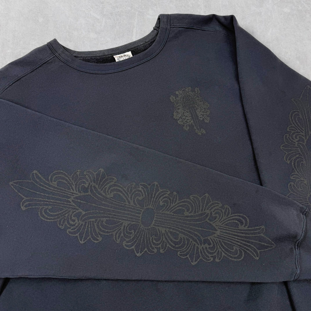Vintage Chrome Hearts Floral Vine Dagger Crewneck L