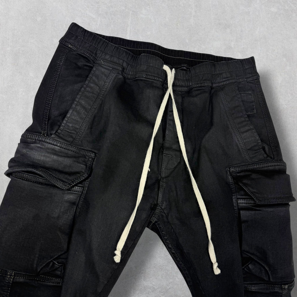 Rick Owens DRKSHDW 'Mastodon' Black Denim Cargo Pants XL