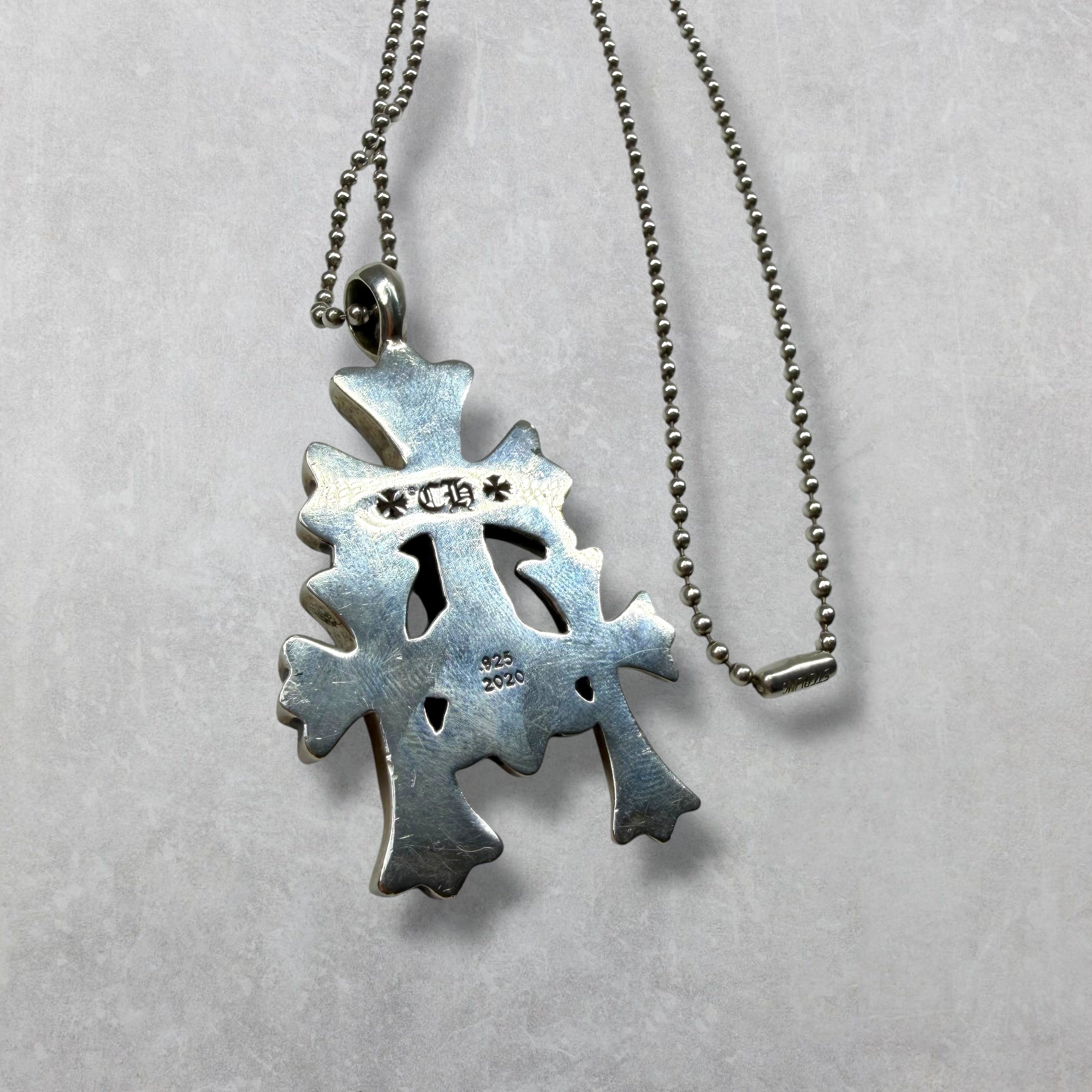 Chrome Hearts Triple Cross Pendant W/ Ball Chain