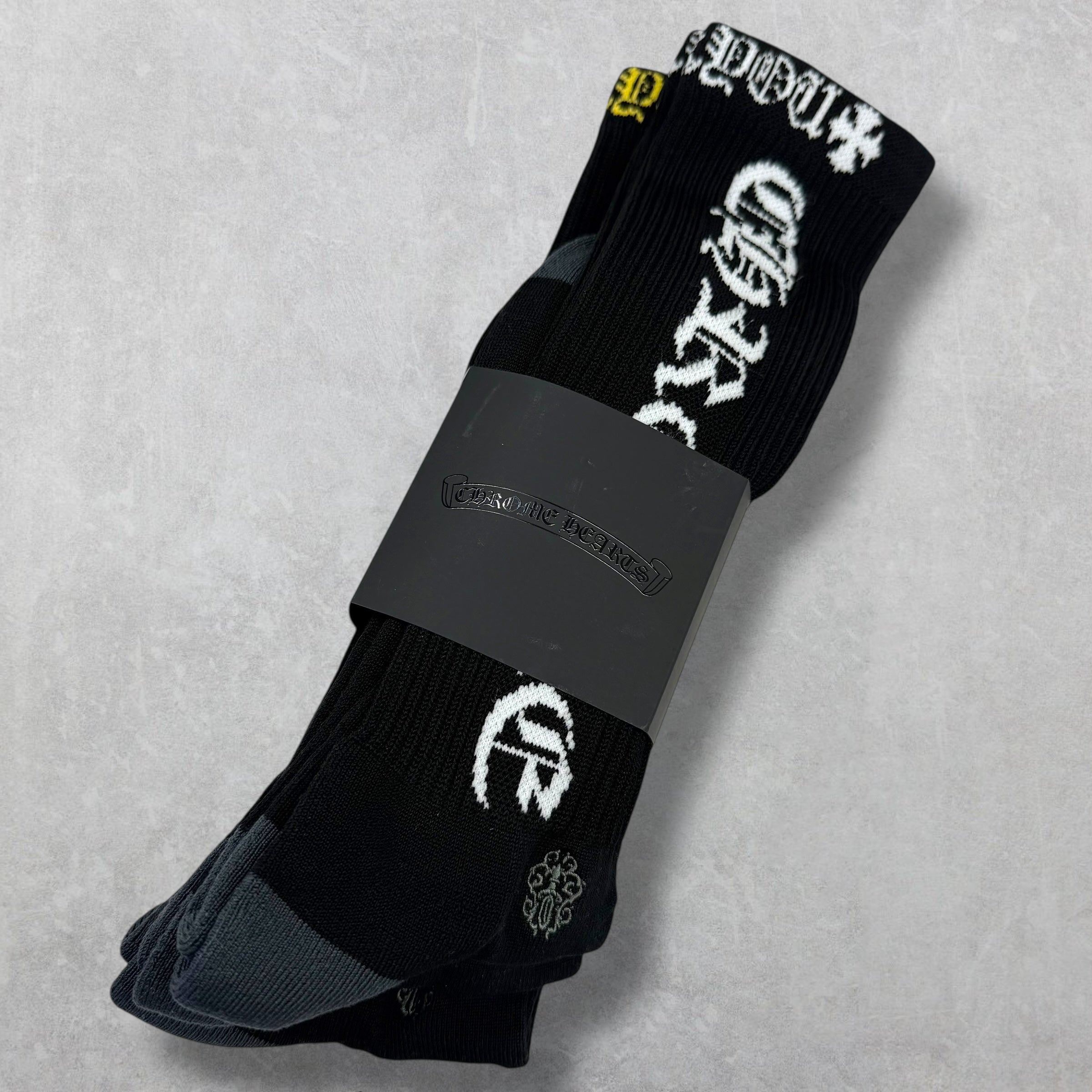 Chrome Hearts Script Logo Socks (3pc)