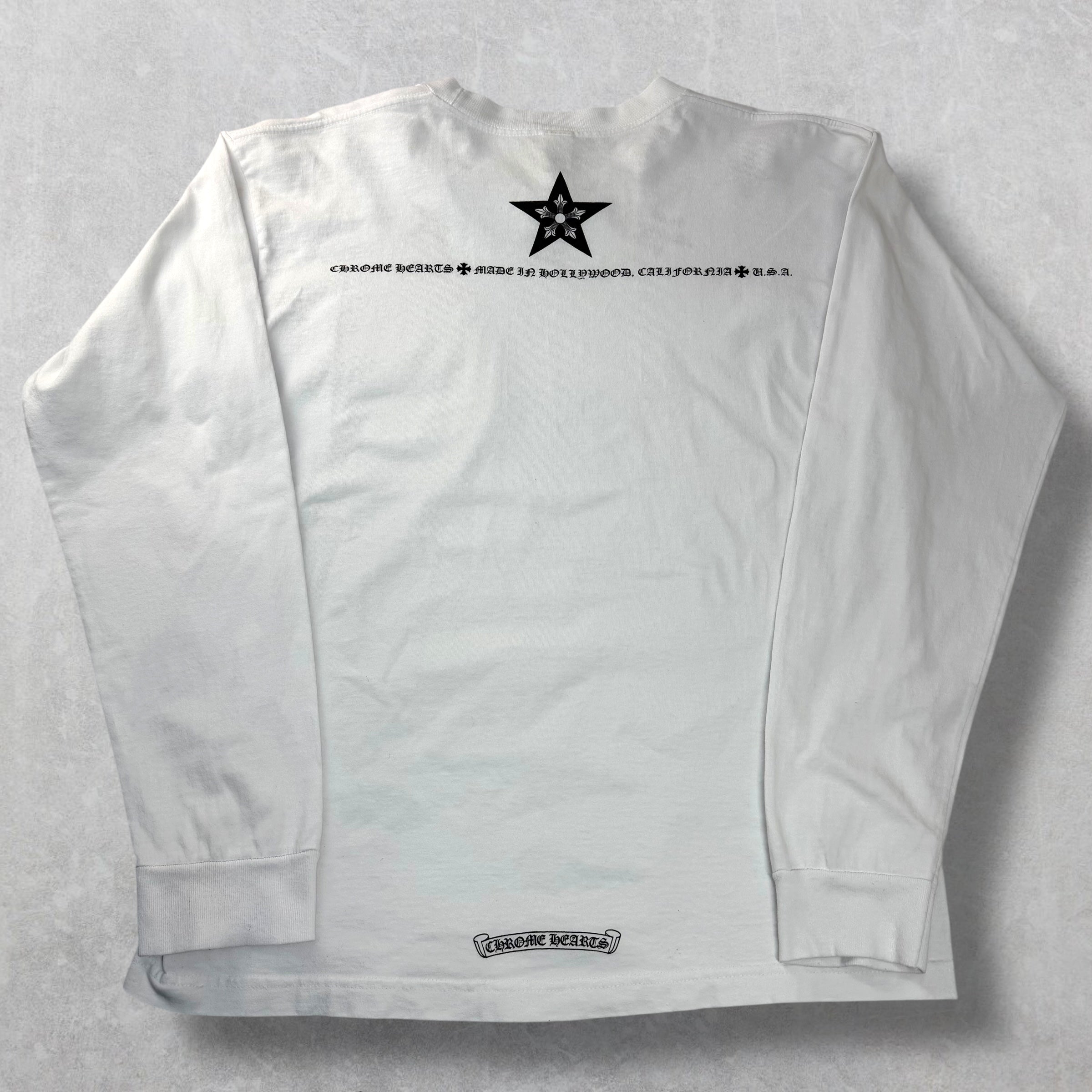 Vintage Chrome Hearts Star Collar Long Sleeve White L