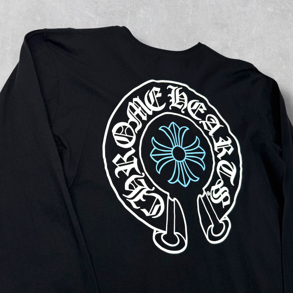 Chrome Hearts Horseshoe Plus Logo Baby Blue Staff L/S XL
