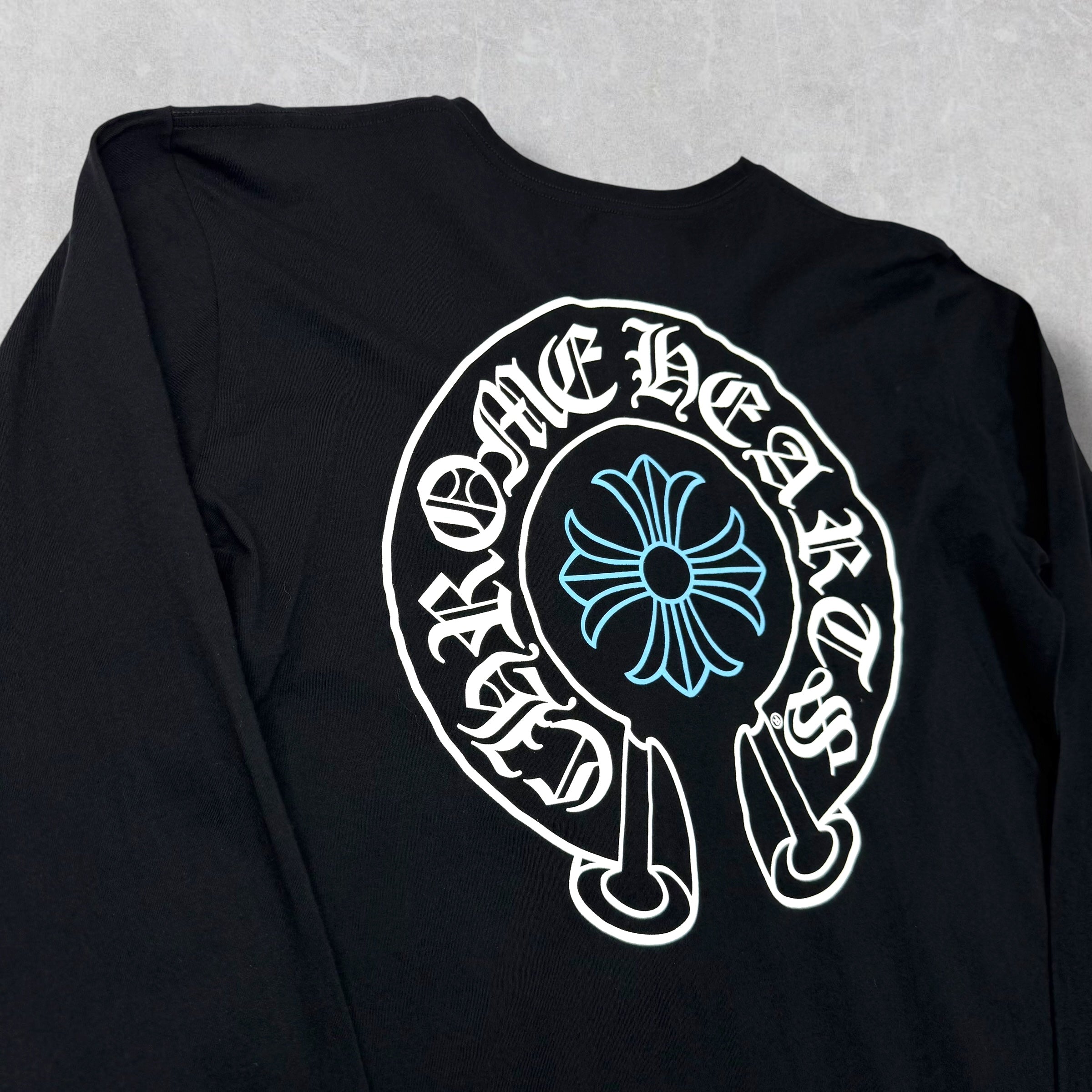 Chrome Hearts Horseshoe Plus Logo Baby Blue Staff L/S XL