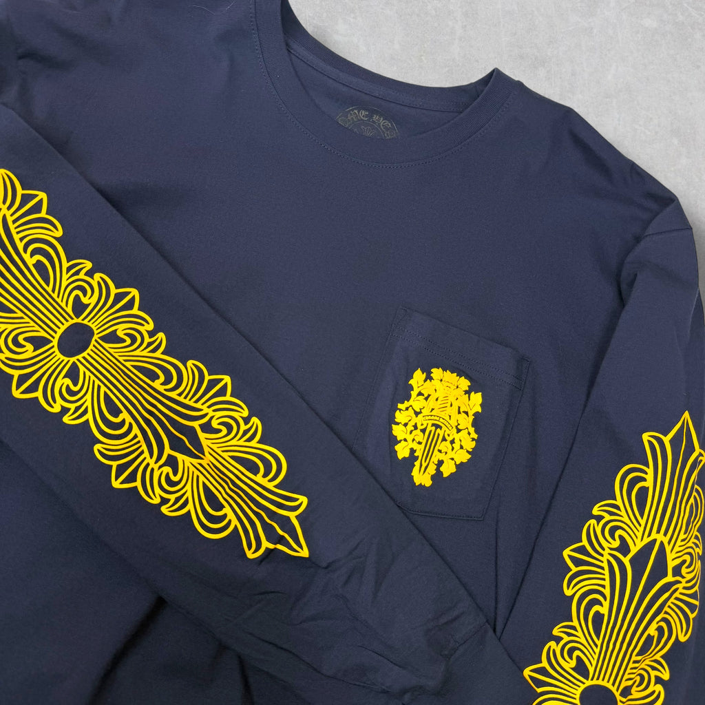 Chrome Hearts Yellow V89 Dagger Navy L/S XXL