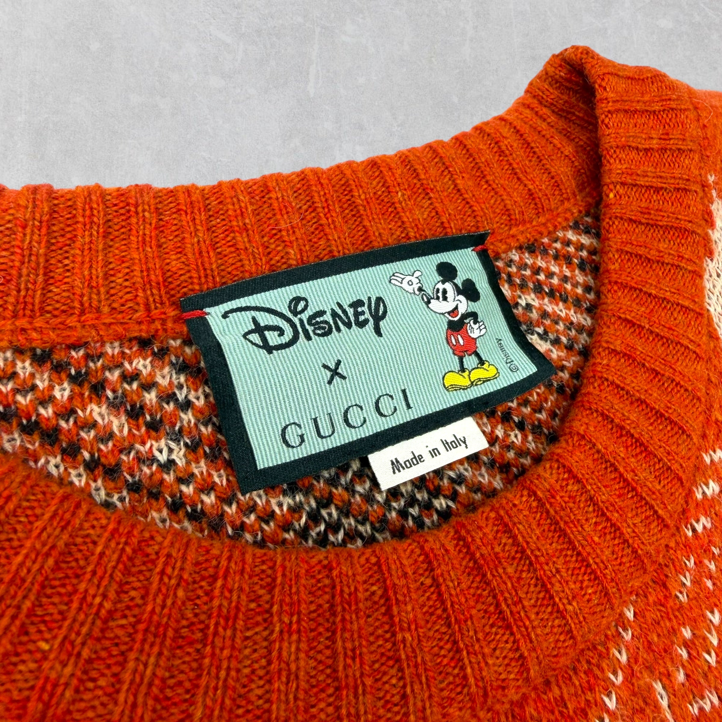 Gucci Disney Mickey Mouse Wool Orange Sweater L