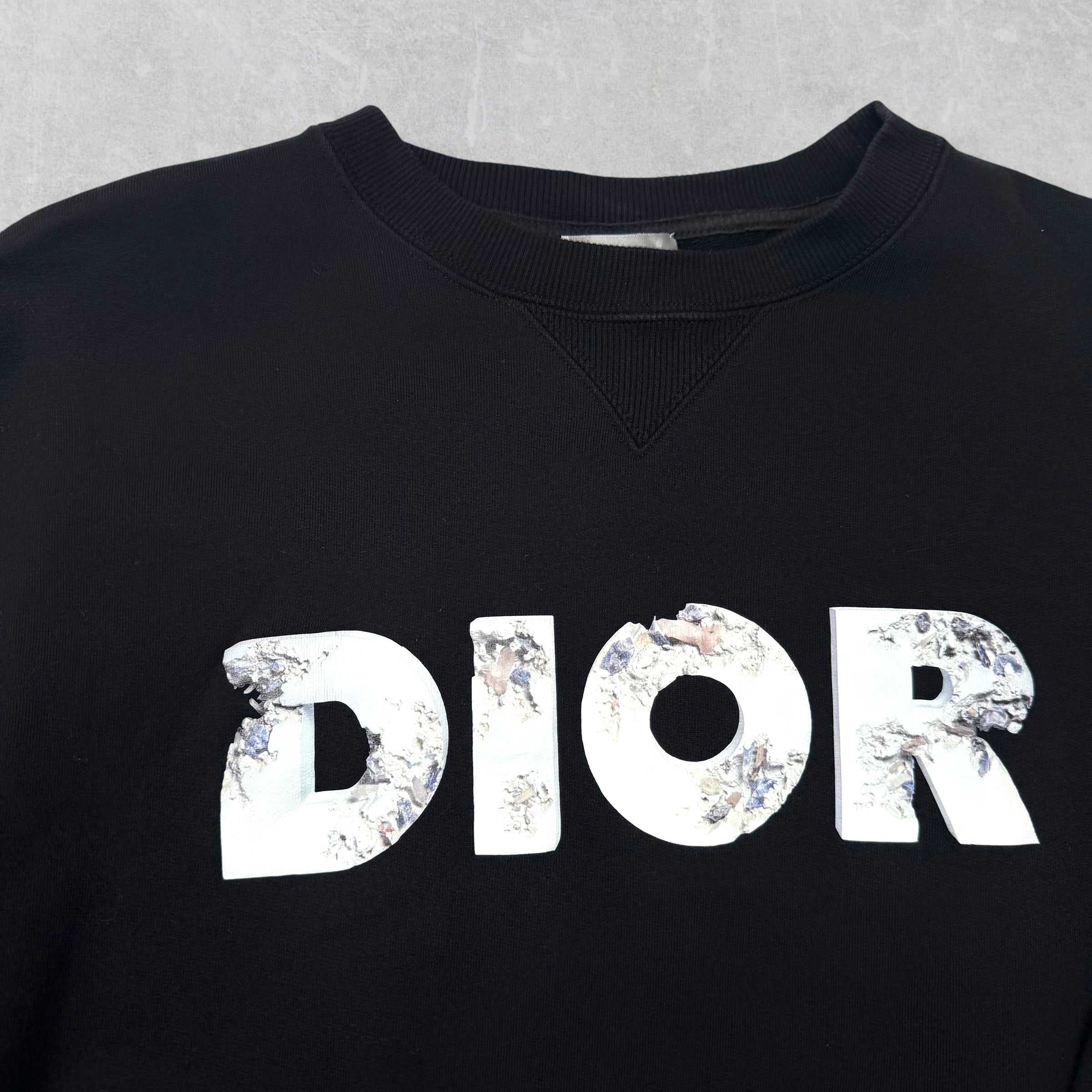 Dior Daniel Arsham Blue Logo Black Sweater XXL