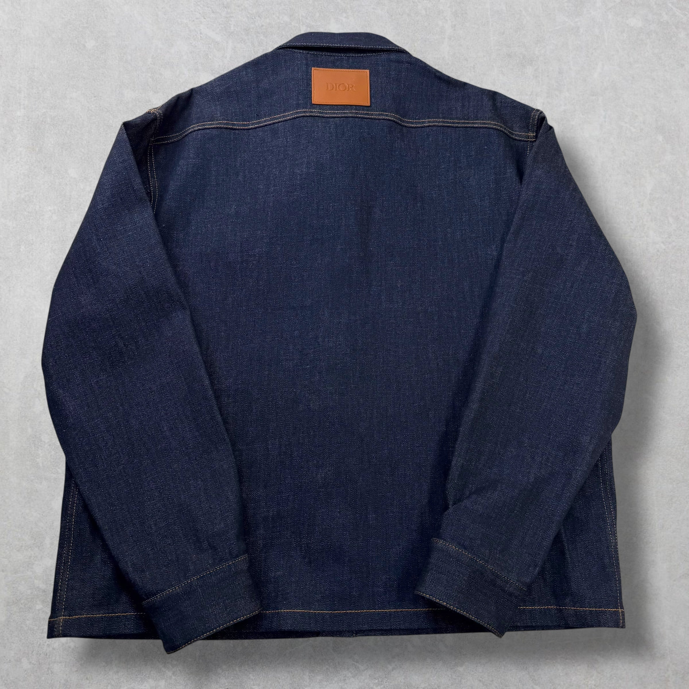 Dior Oblique Overshirt Blue Raw Cotton Denim 56 (XXL)