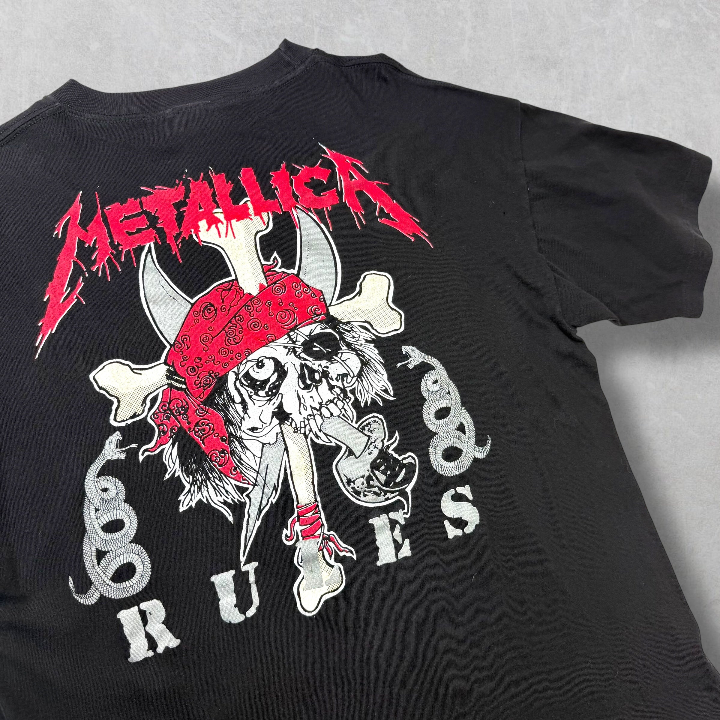 Vintage 1991 Metallica Rules Pushead Zorlac Skull World Tour Tee L
