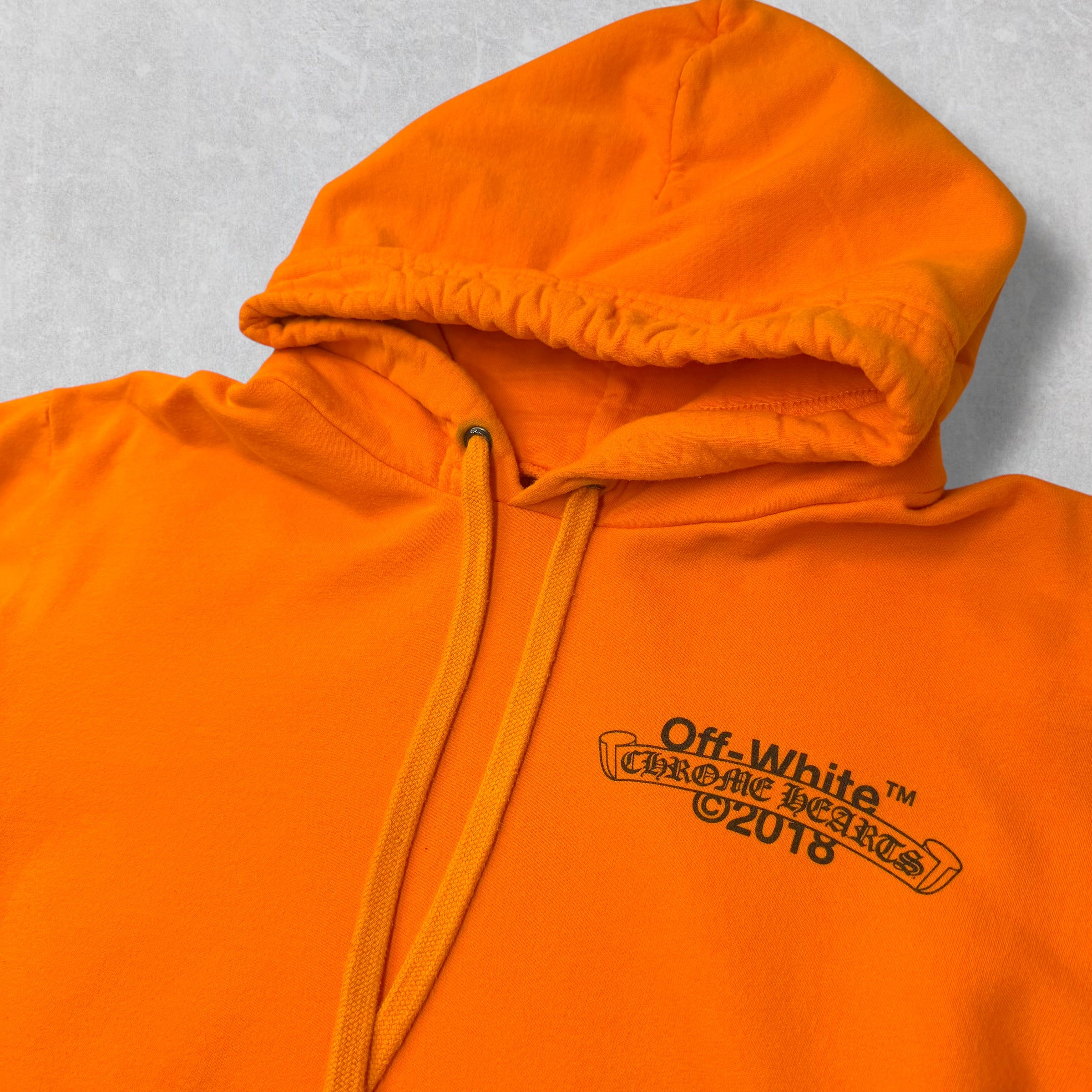Chrome Hearts Off-White Scroll Orange Hoodie XL