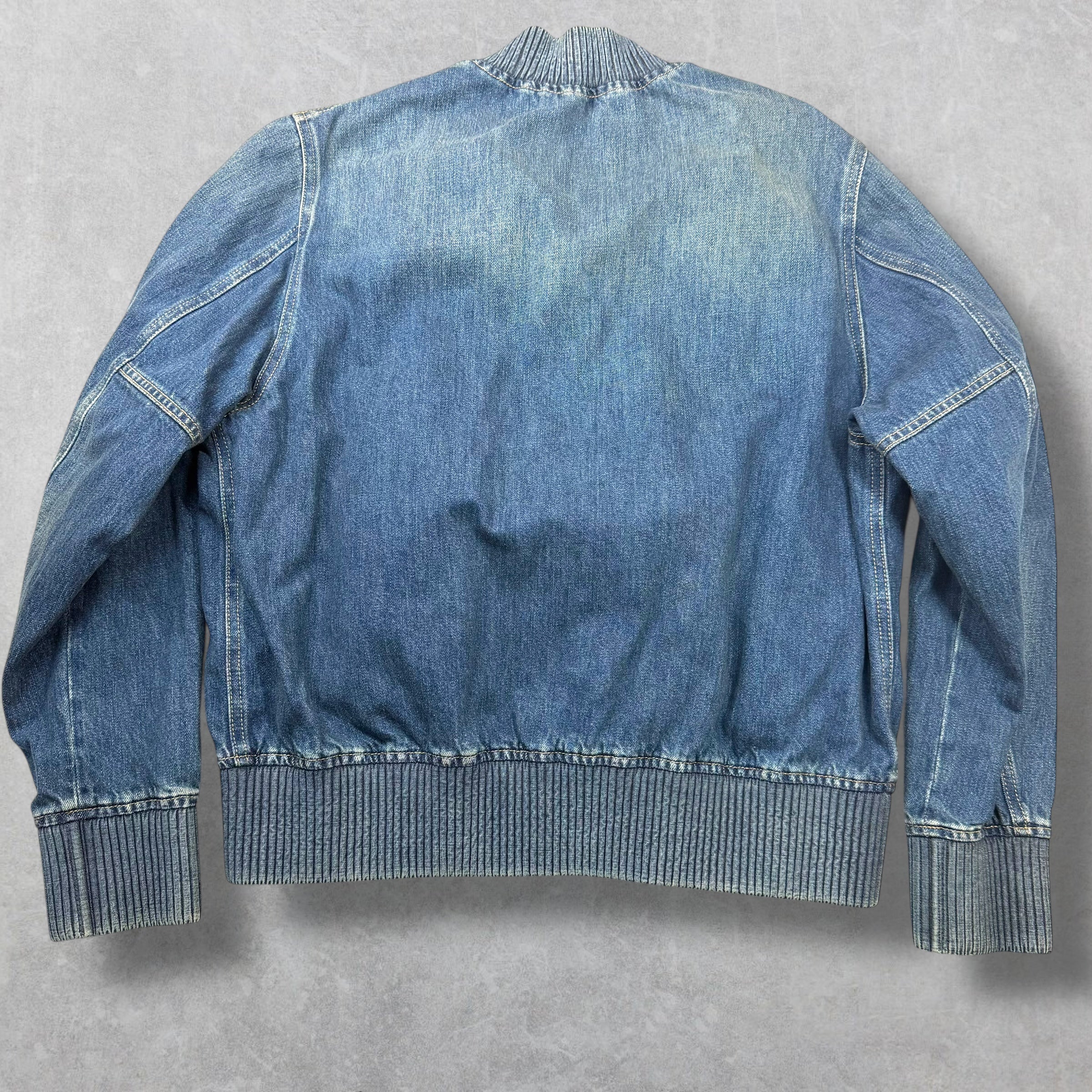 Givenchy Logo Denim Bomber Jacket L