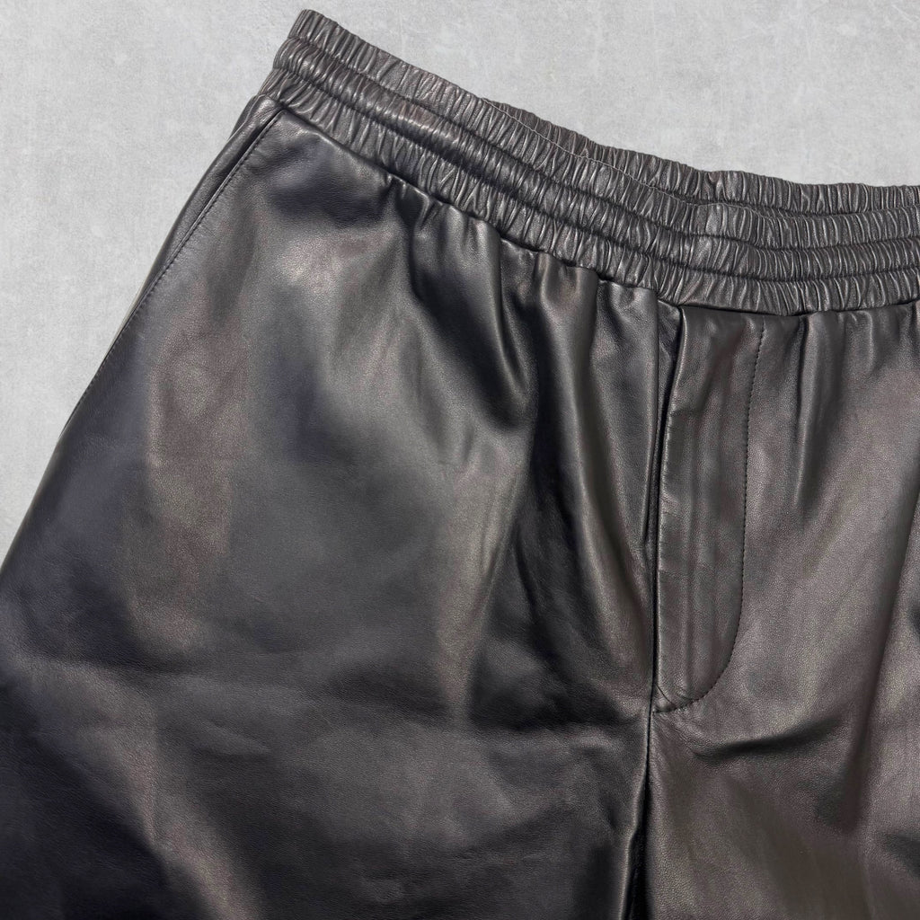 Prada Nappa Leather Bermudas Black Shorts 50 (L)