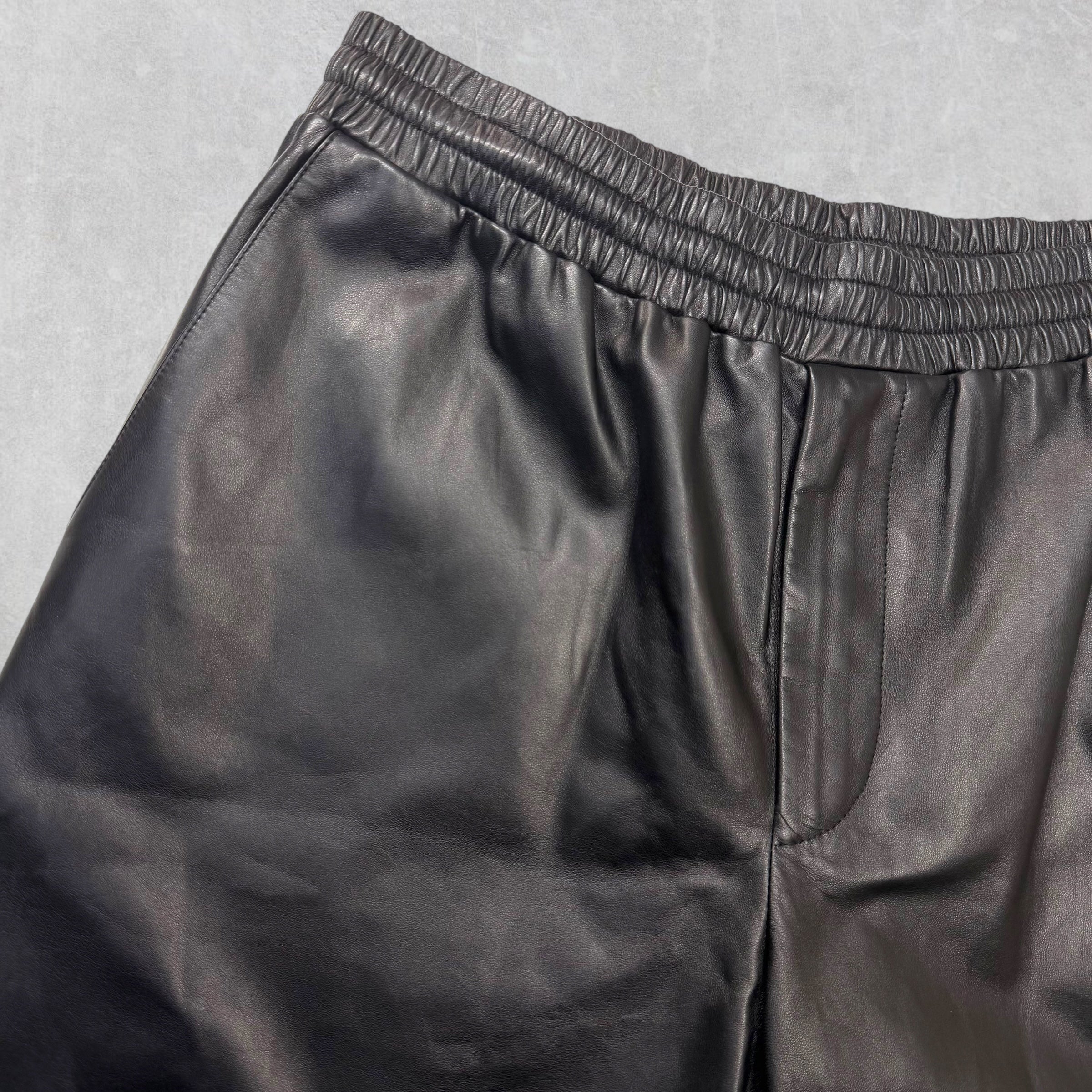Prada Nappa Leather Bermudas Black Shorts 50 (L)