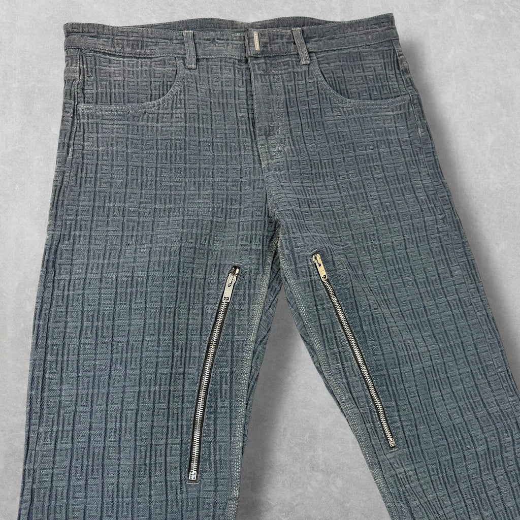Givenchy 4G-Pattern Charcoal Zip Jeans 34