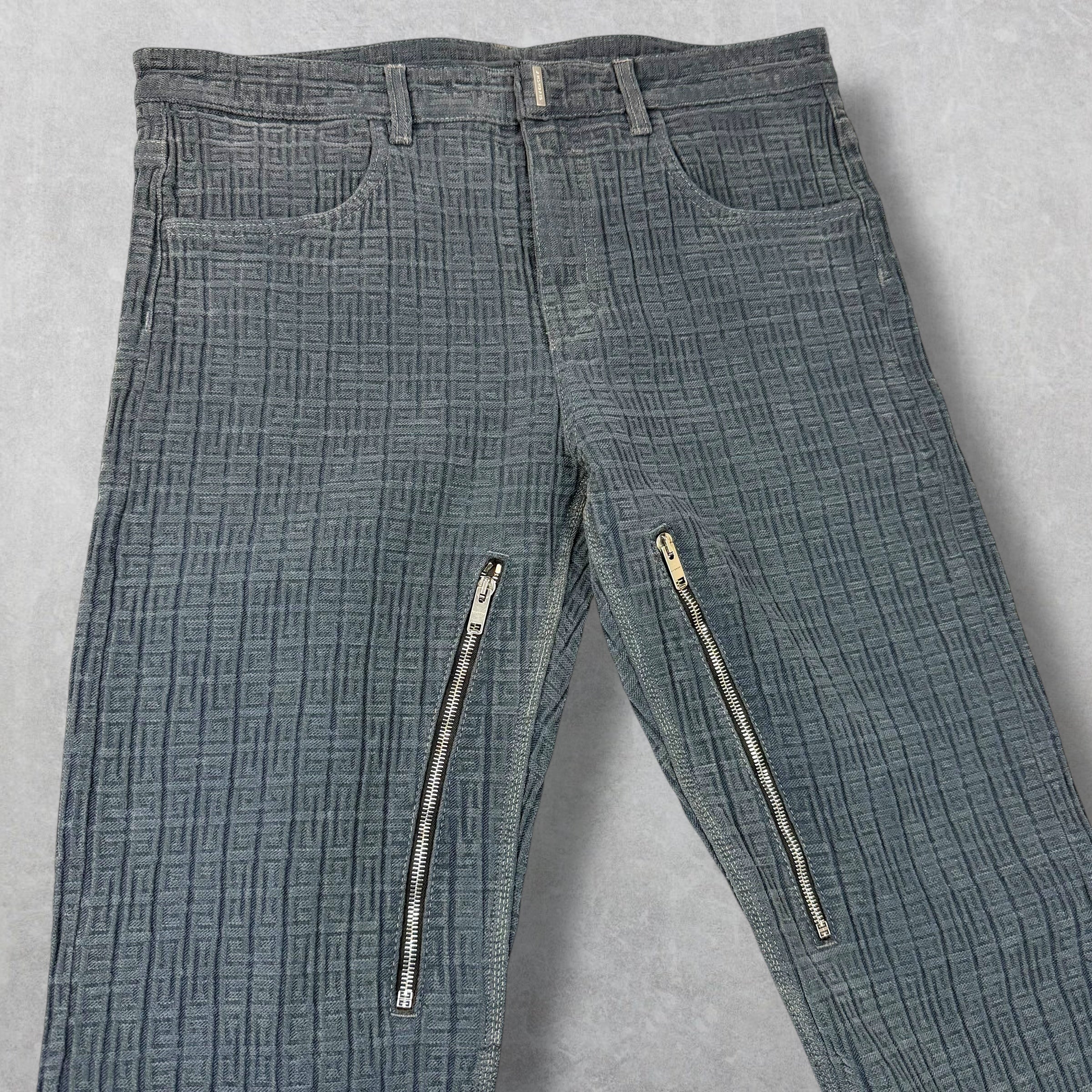 Givenchy 4G-Pattern Charcoal Zip Jeans 34