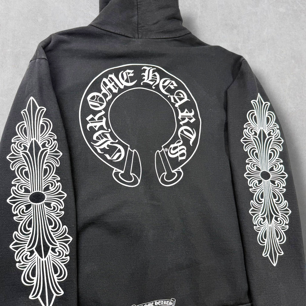 Chrome Hearts Horseshoe Floral Sleeve Zip Up L