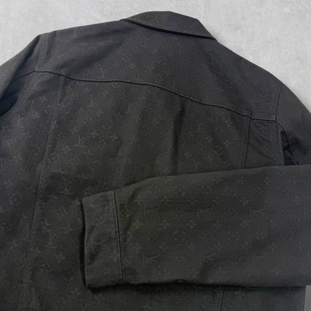 Louis Vuitton Monogram Black Denim Jacket 50 (L)