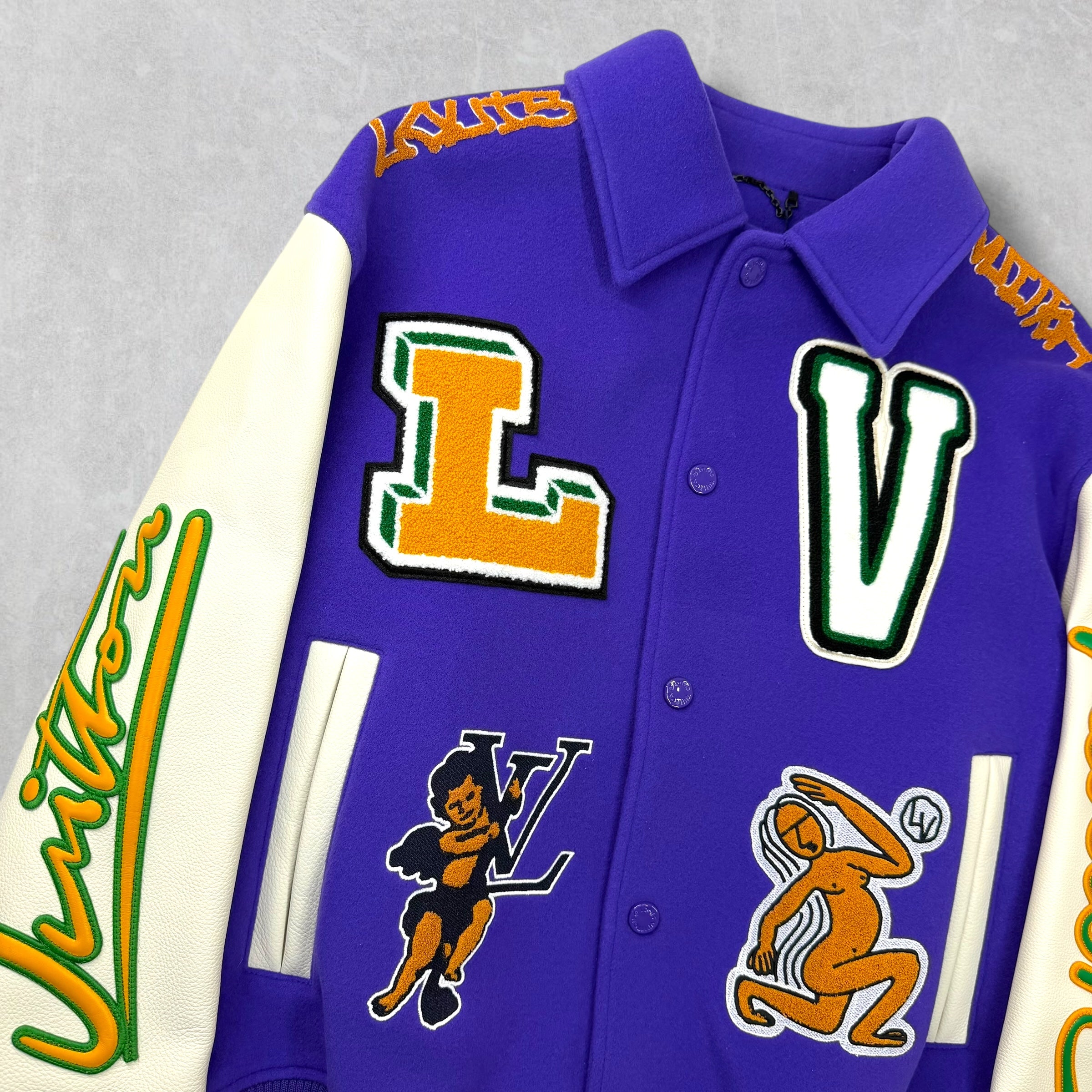 Louis Vuitton Frog Purple Varsity Jacket 50 (L)