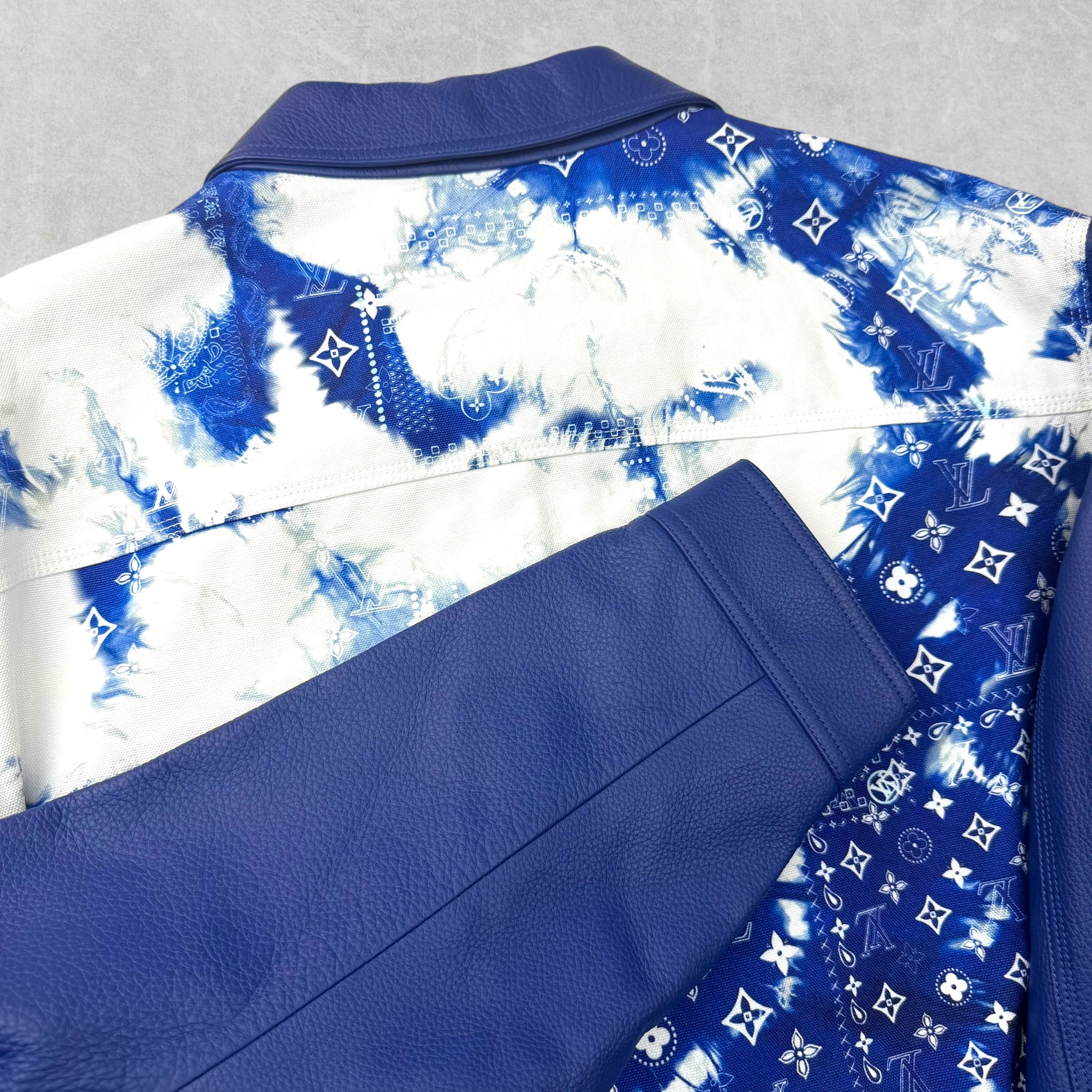 Louis Vuitton Bandana Leather Denim Blouson 54 (XL)