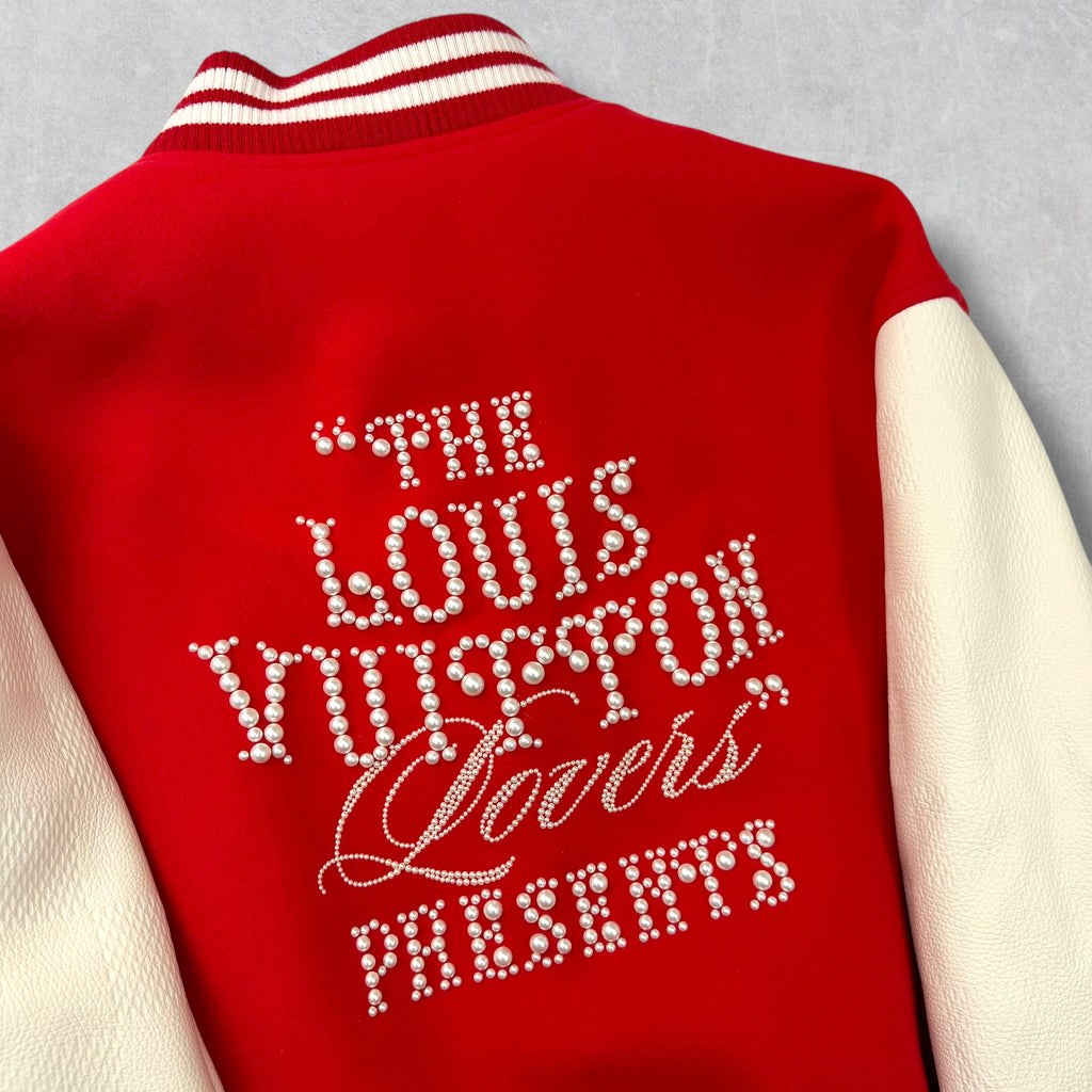 Louis Vuitton Mix Leather Pearl/Crystal Varsity Blouson 52 (L)