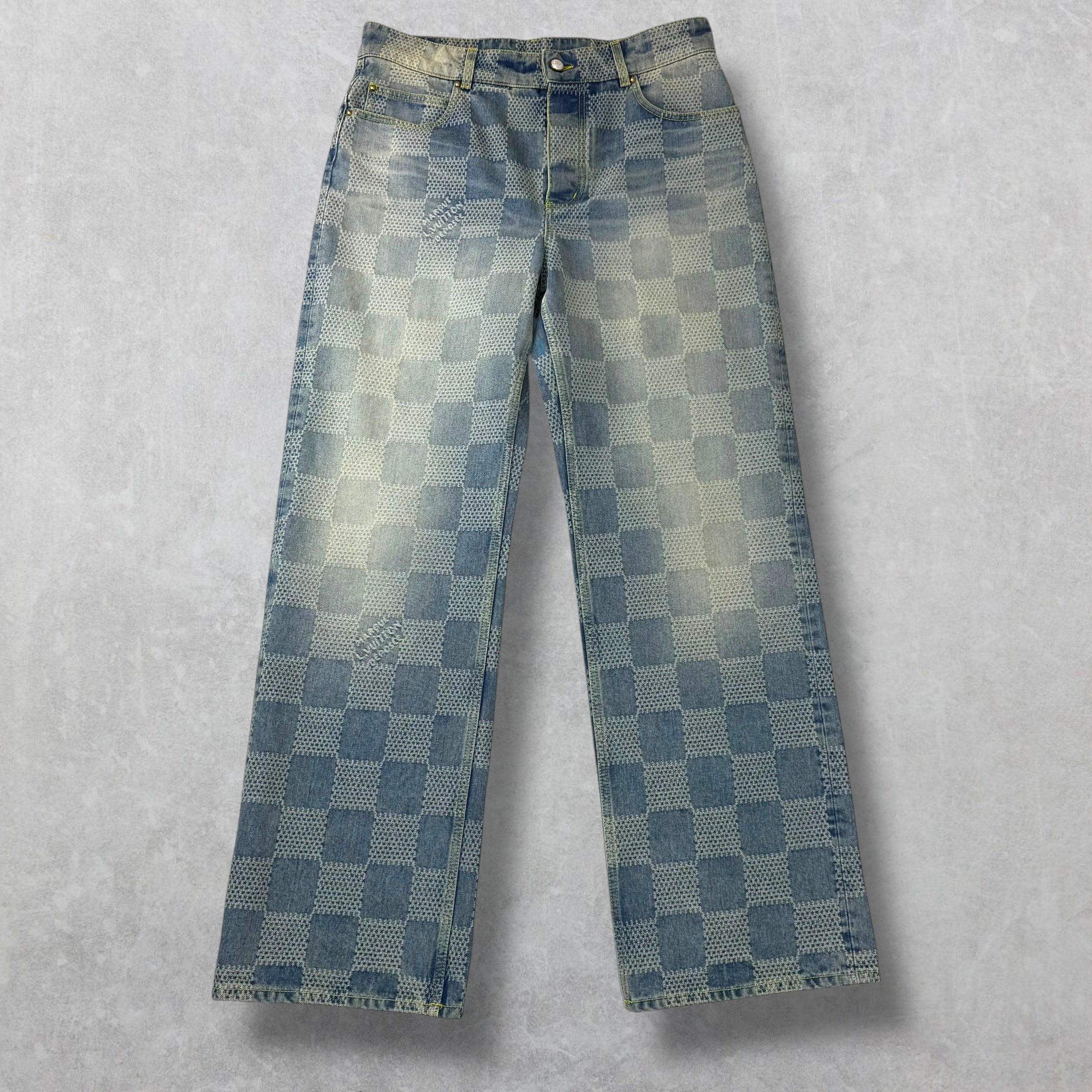 Louis Vuitton Damier Denim Skate Pants 32