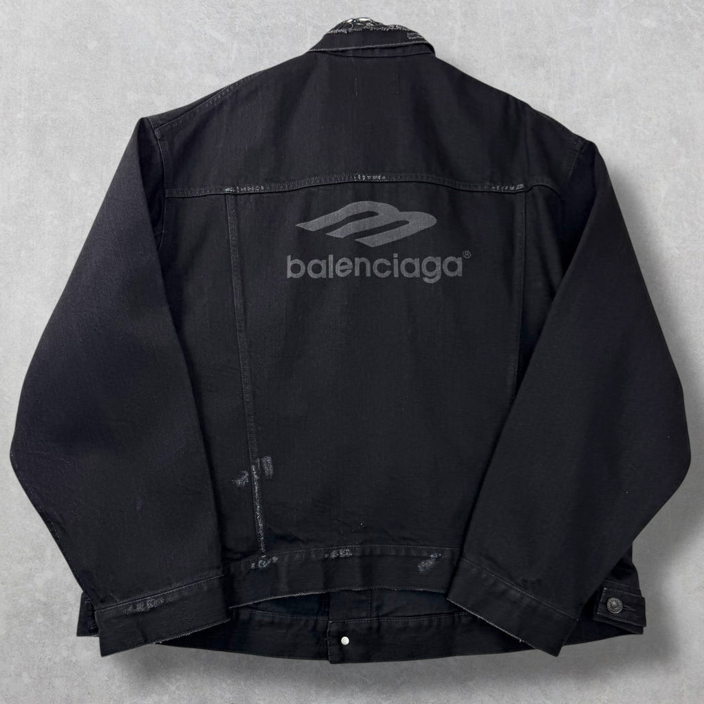 Balenciaga 3B Sports Icon Oversized Denim Jacket L (XL)