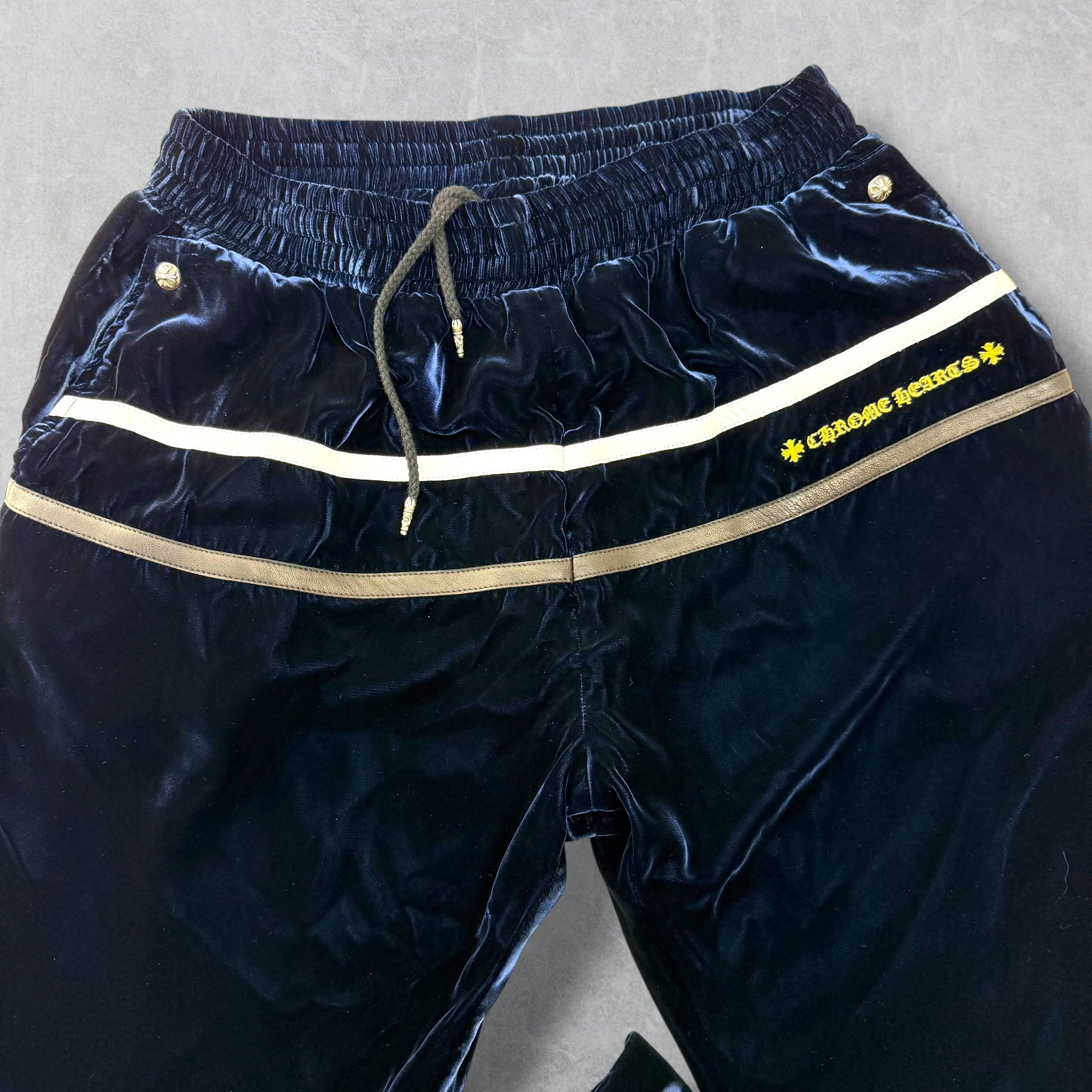 Chrome Hearts Y Not Velour Track Pants Black L