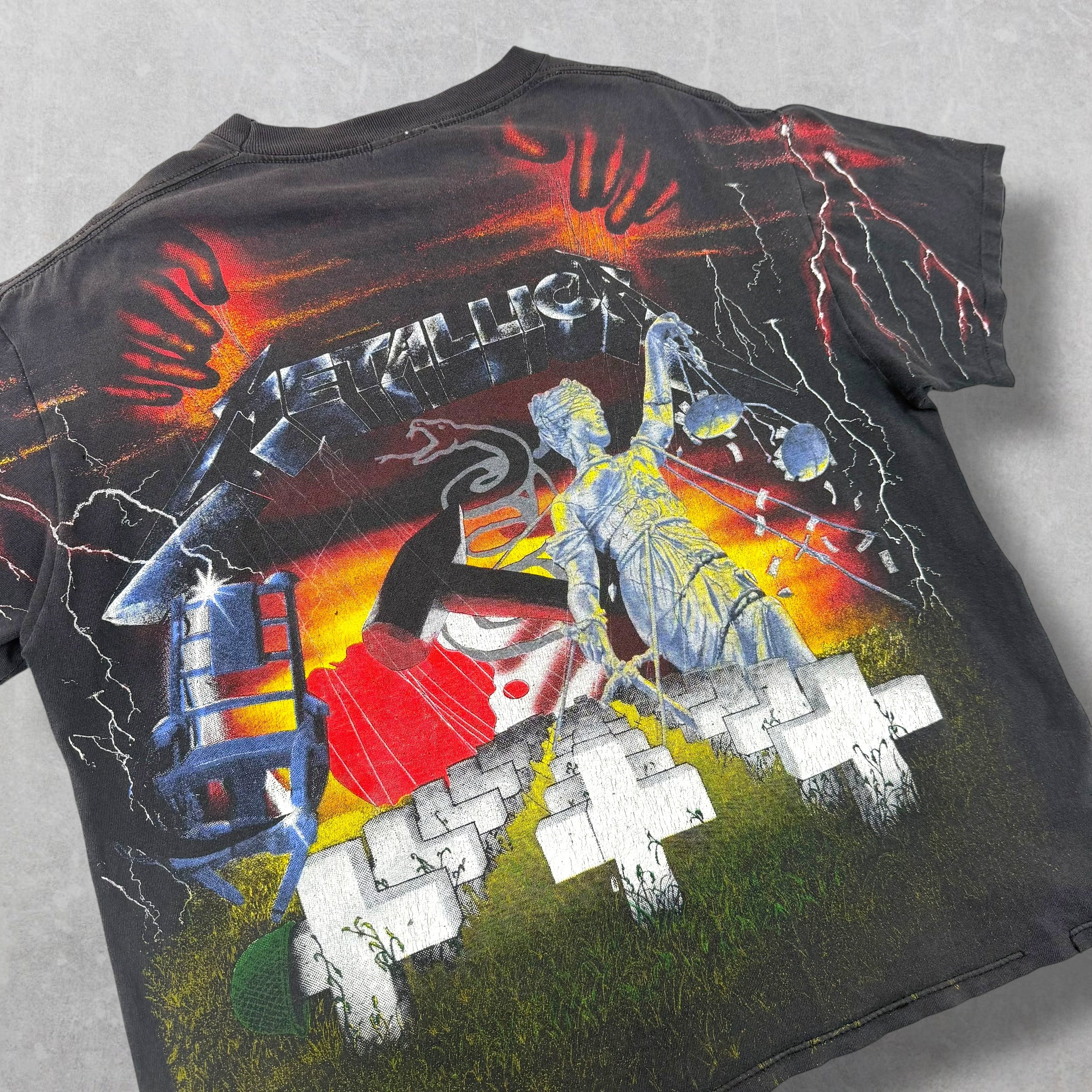 Vintage 1991 Metallica Album Collage All Over Print Tee XL (M)