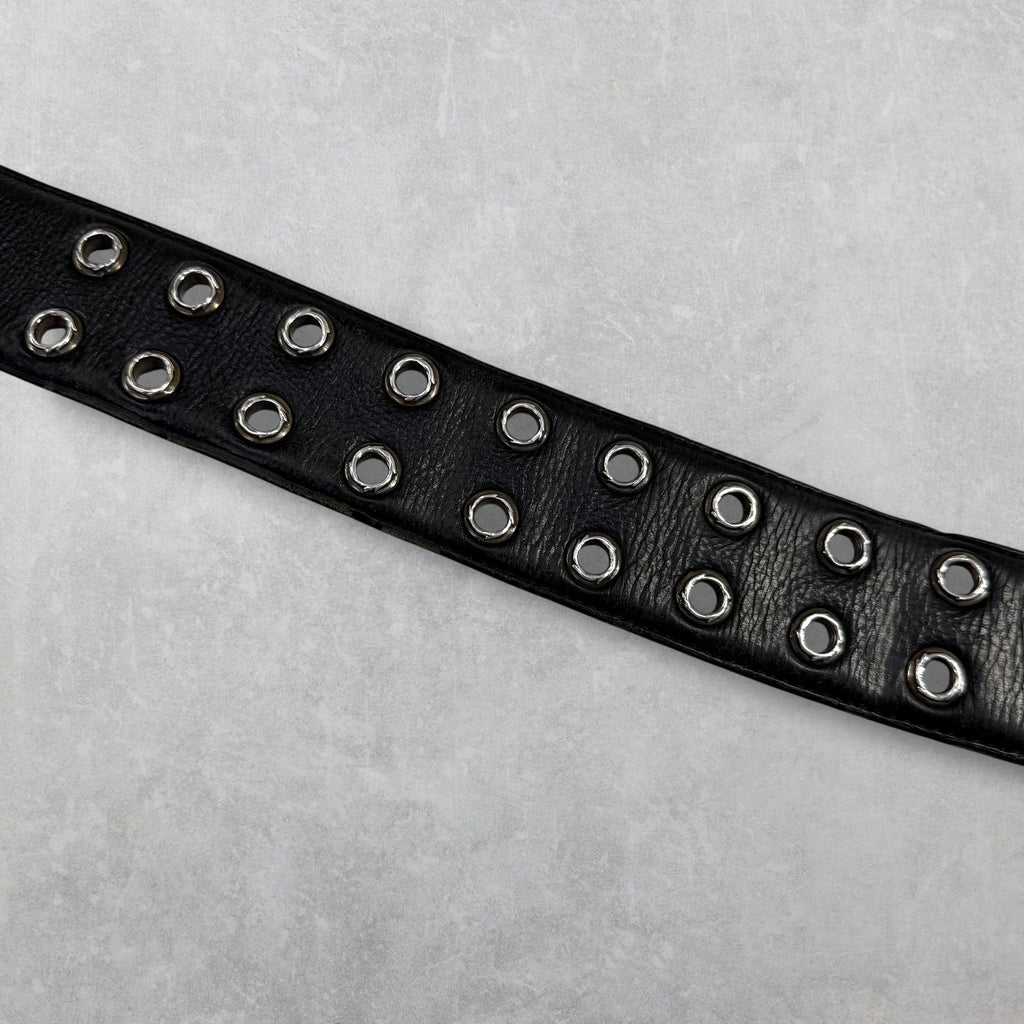 Chrome Hearts Black Double Pin Roller Belt 38