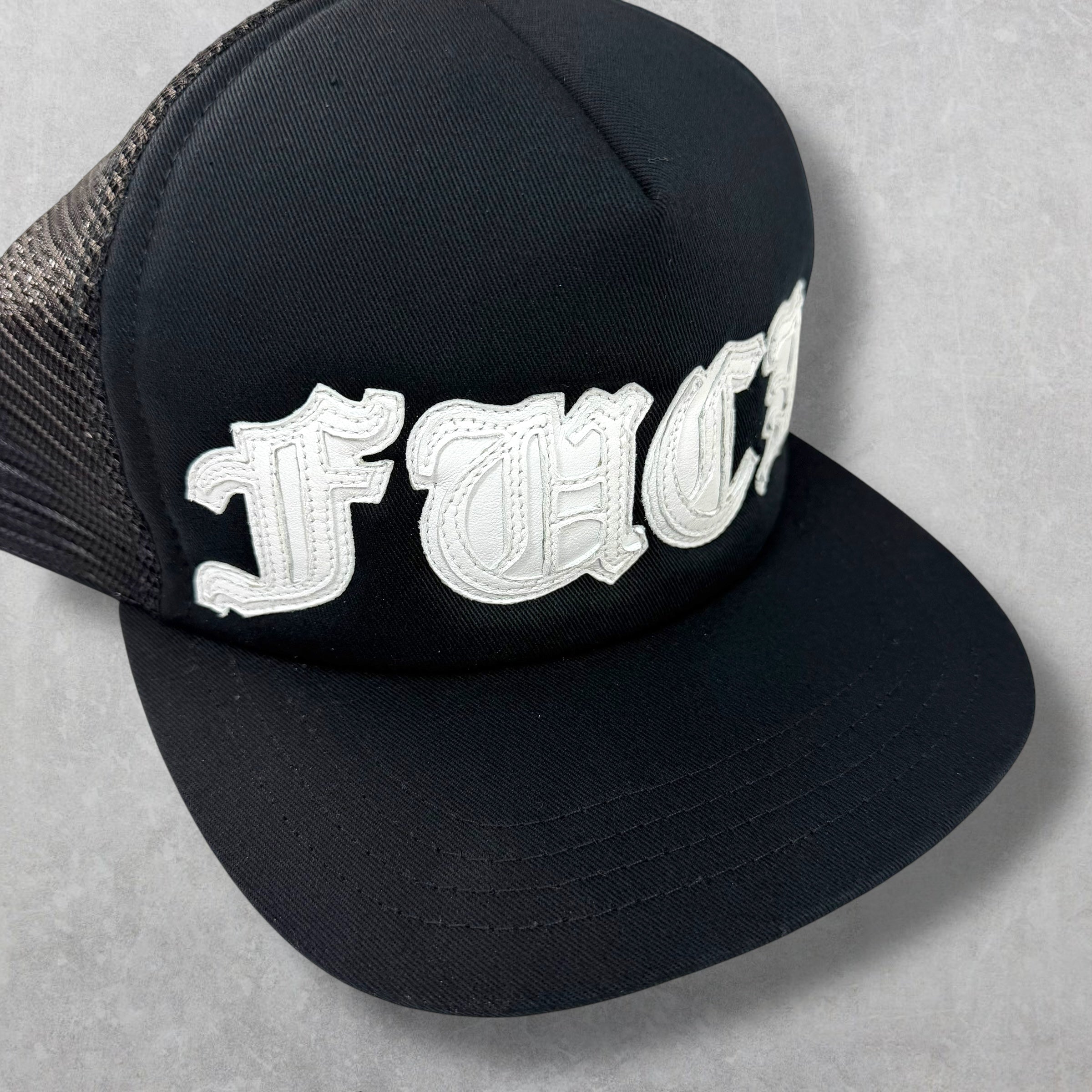 Chrome Hearts Leather White Fuck Patch Trucker Hat