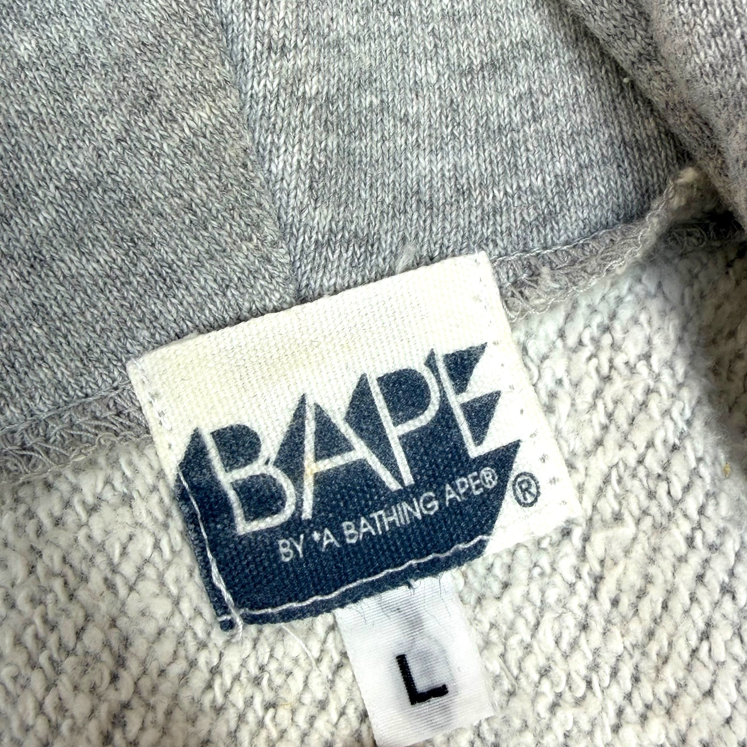 Bape x Kaws ASNKA Logo Full-Zip Hoodie Grey L