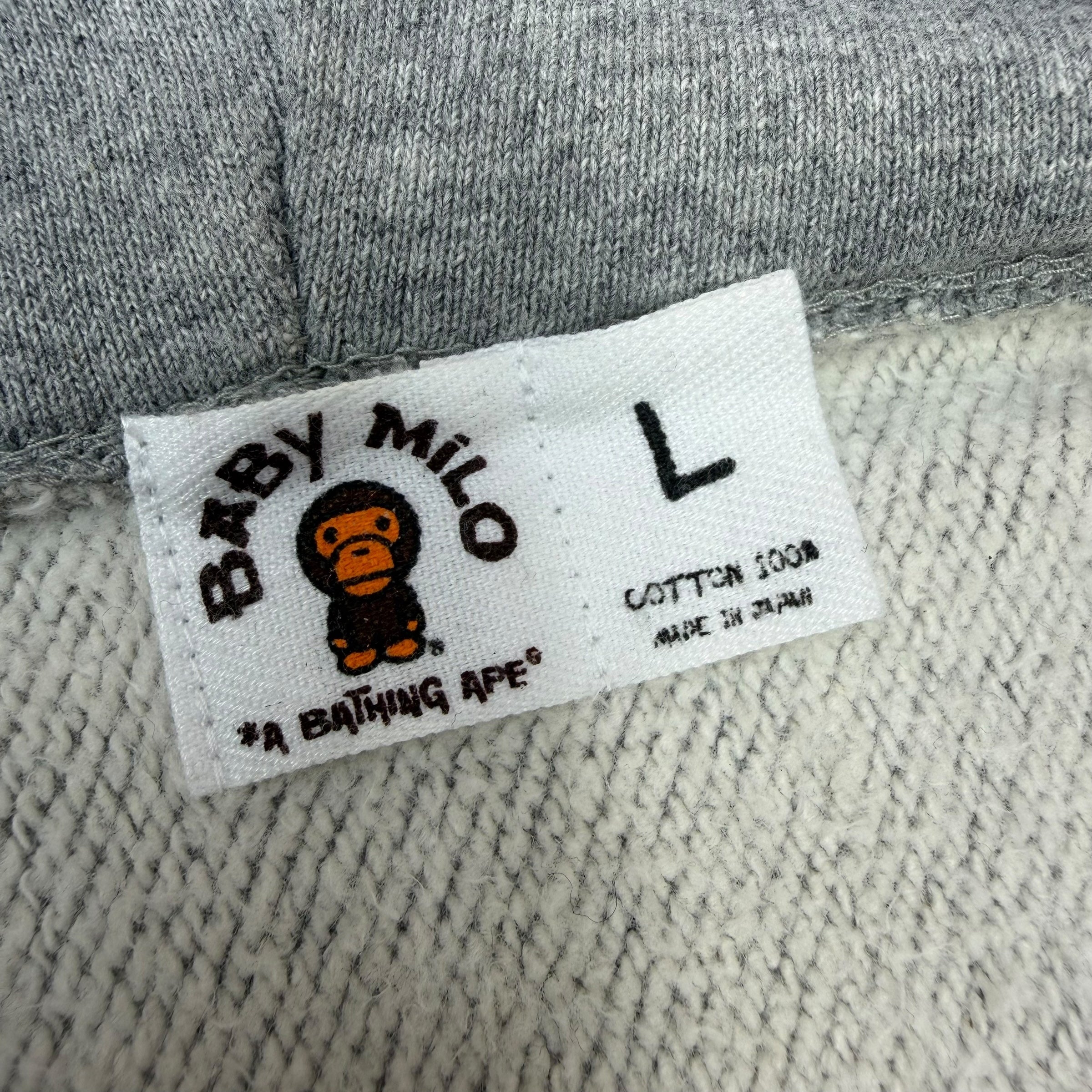 Bape x Kaws Baby Milo Full-Zip Hoodie Grey L
