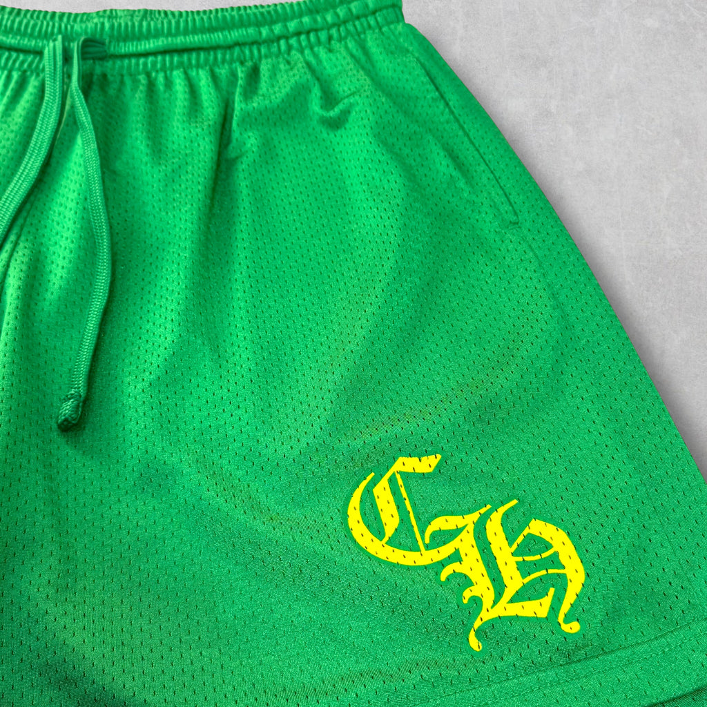Chrome Hearts Green Mesh Warm Up Shorts XL