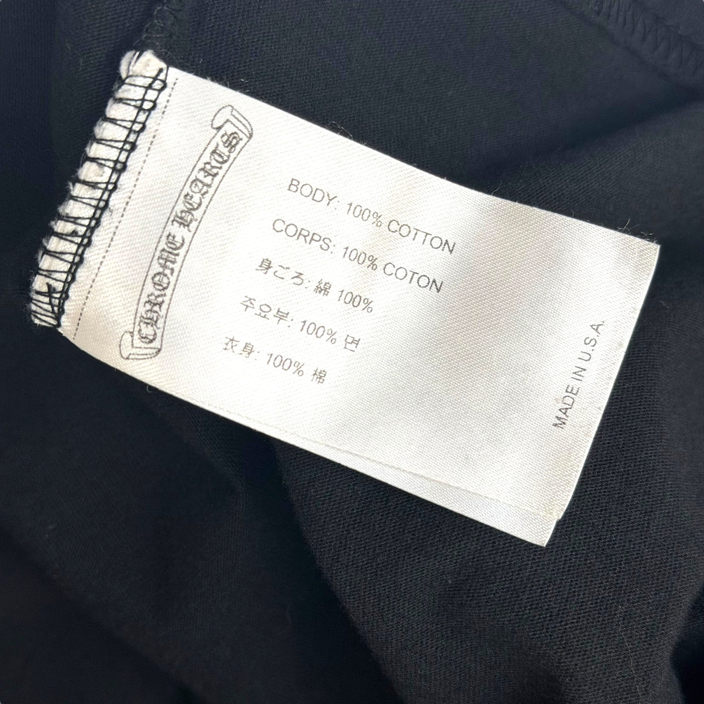 Chrome Hearts White Neck Logo Black L/S Tee XXL