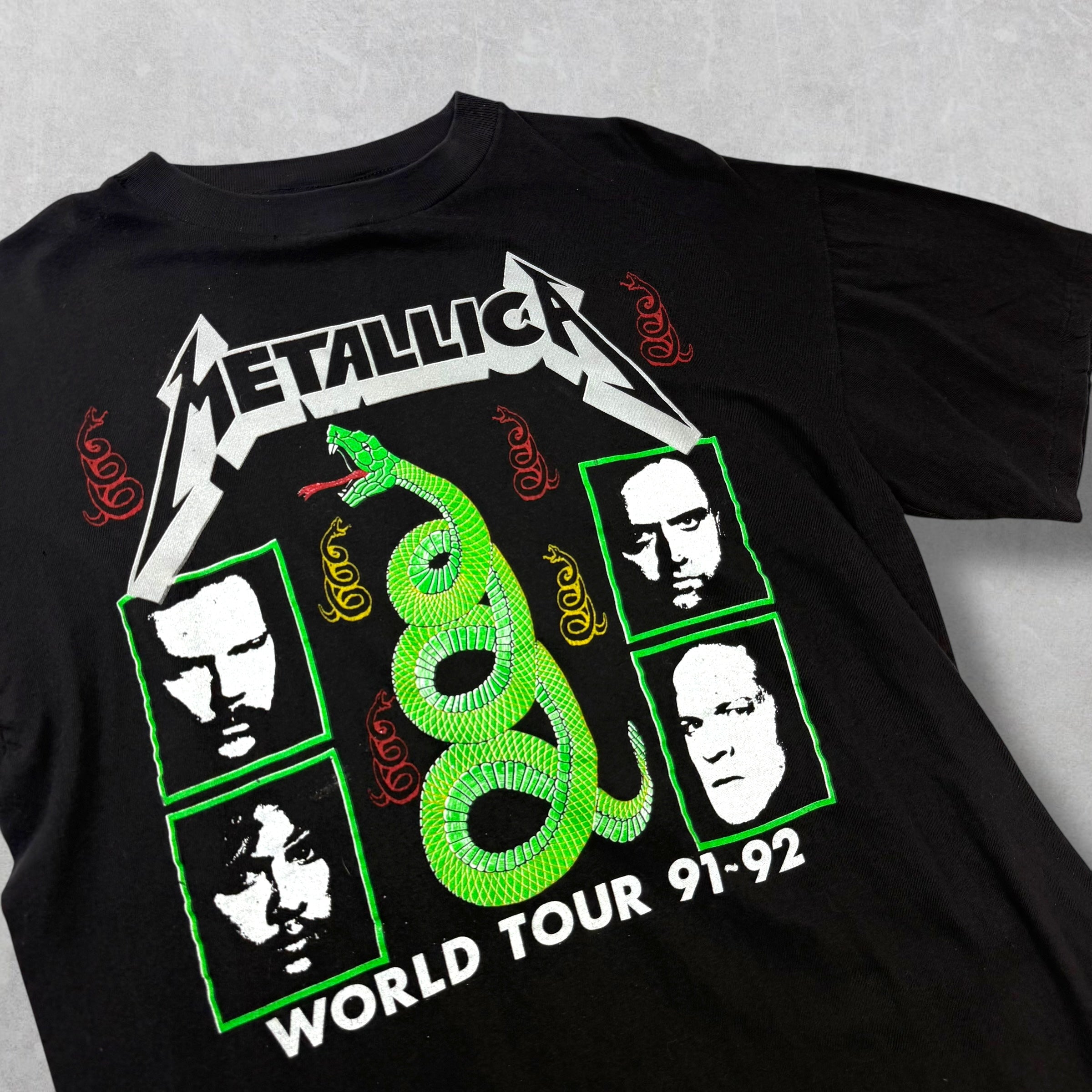 Vintage 1991 Metallica Rules Pushead Zorlac Skull World Tour Tee L