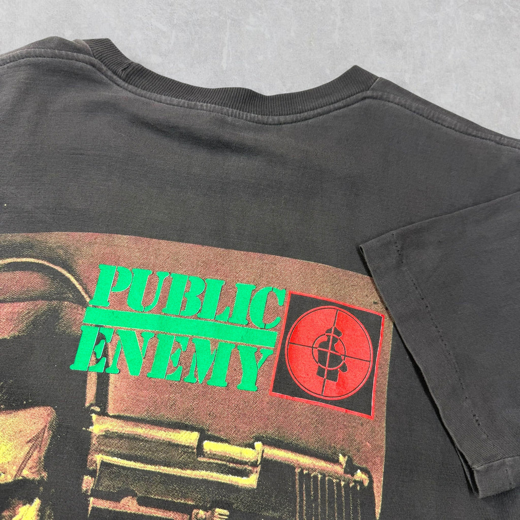 Vintage Early 90s Public Enemy Skull Gun Tee XL