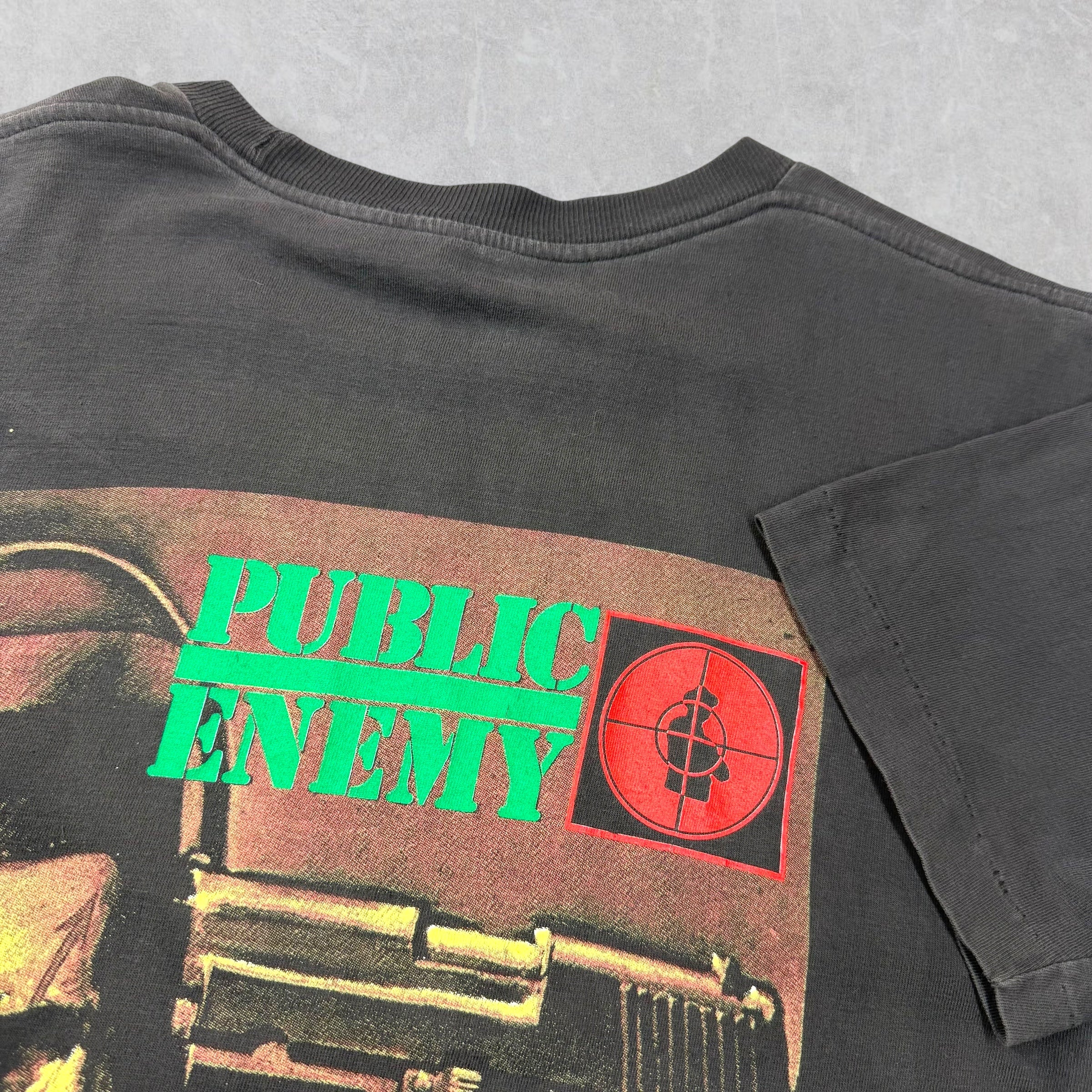 Vintage Early 90s Public Enemy Skull Gun Tee XL
