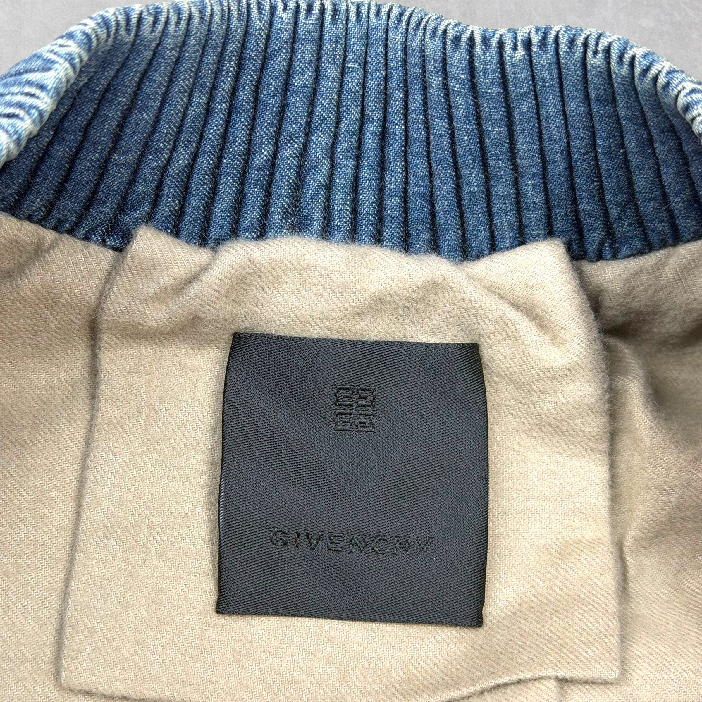 Givenchy Logo Denim Bomber Jacket L