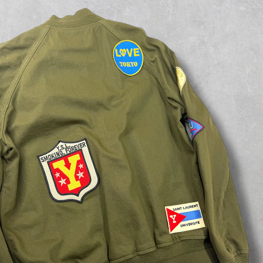 Saint Laurent Souvenir Patch Teddy Varsity Jacket S