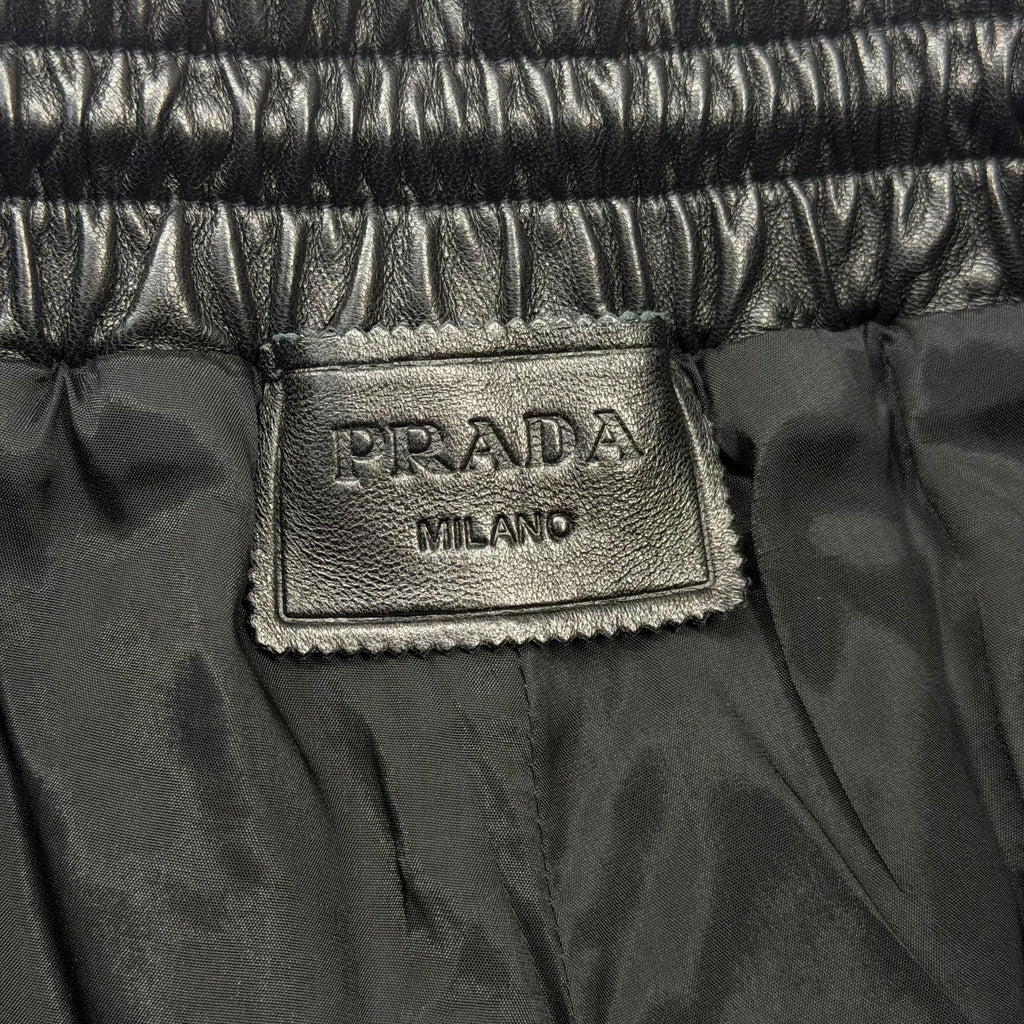 Prada Nappa Leather Bermudas Black Shorts 50 (L)